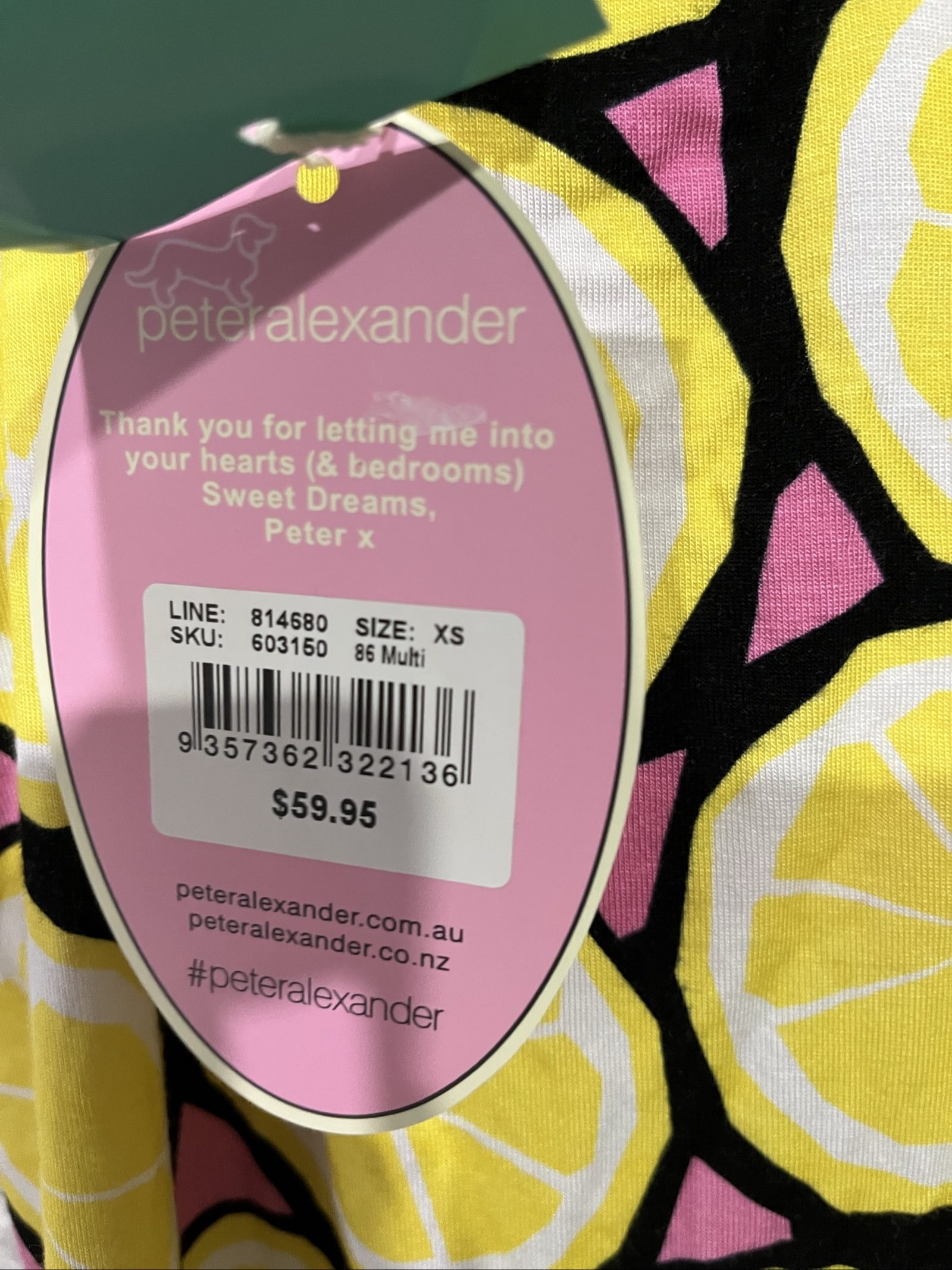 Peter Alexander Multi Women's Yellow Lemon Print Cami Top XS Bamboo Blend image 5