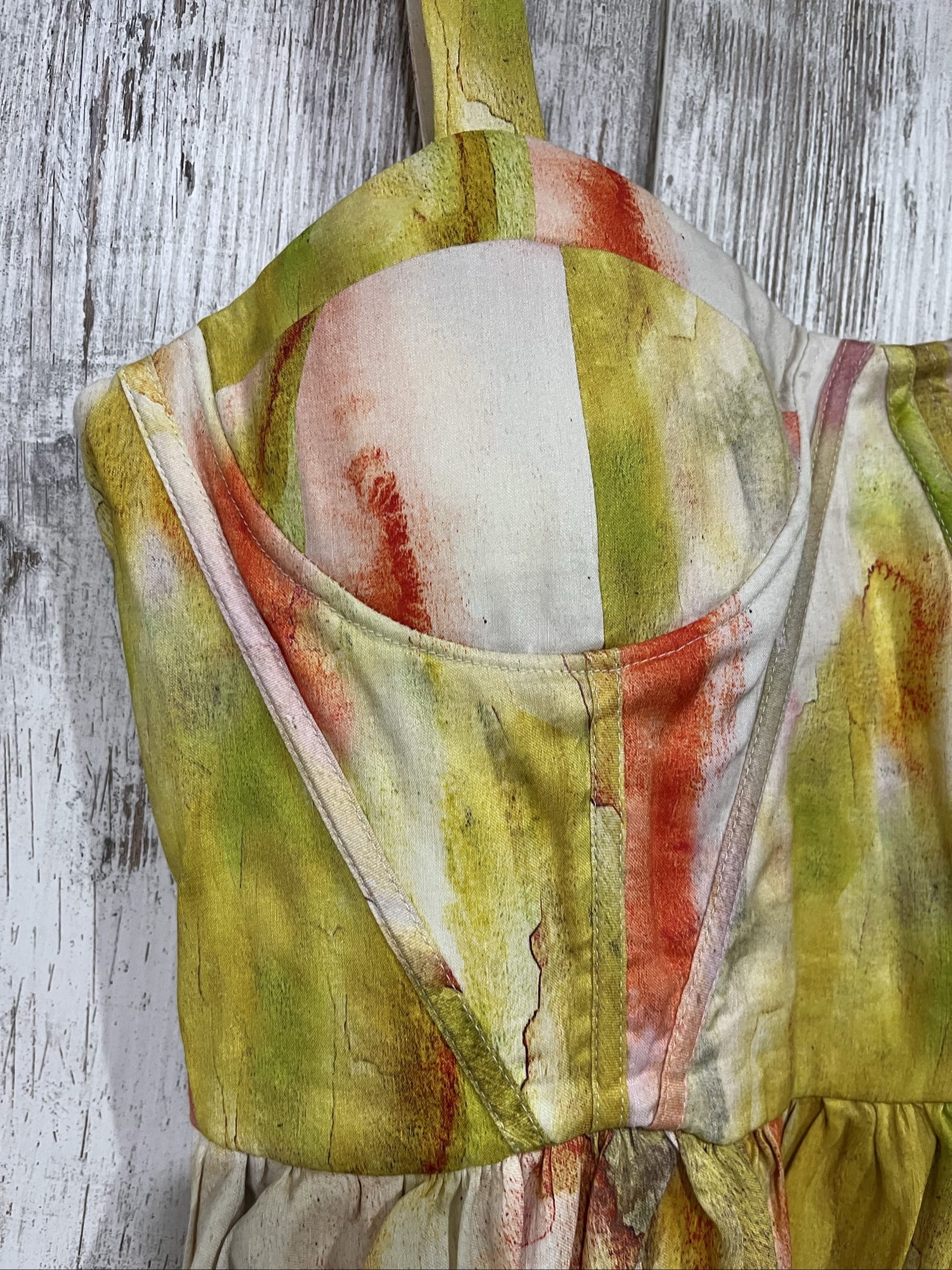 Aureta Womens Multi-Coloured Abstract Print Corset Top Dress Medium image 4