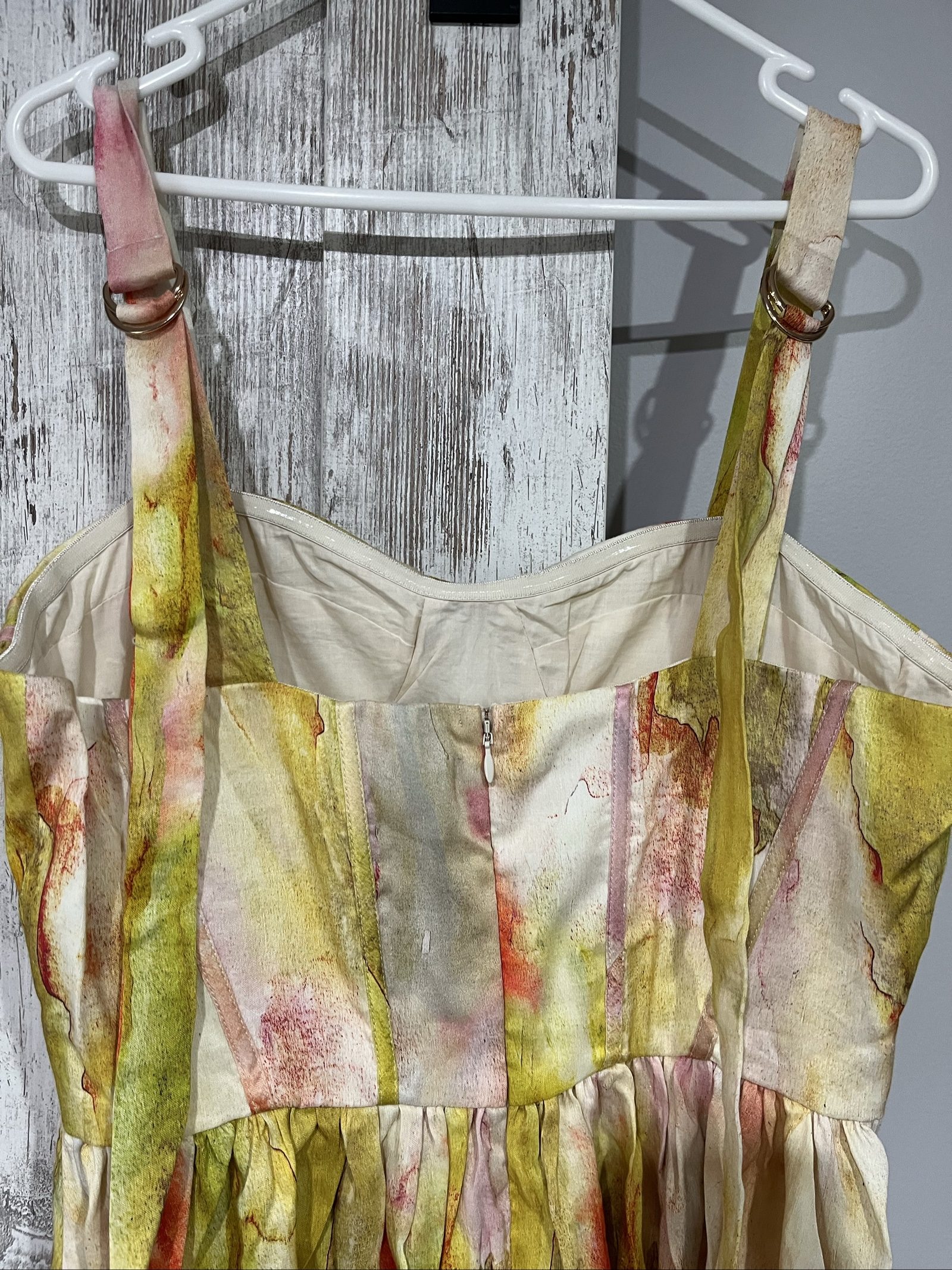 Aureta Womens Multi-Coloured Abstract Print Corset Top Dress Medium image 5