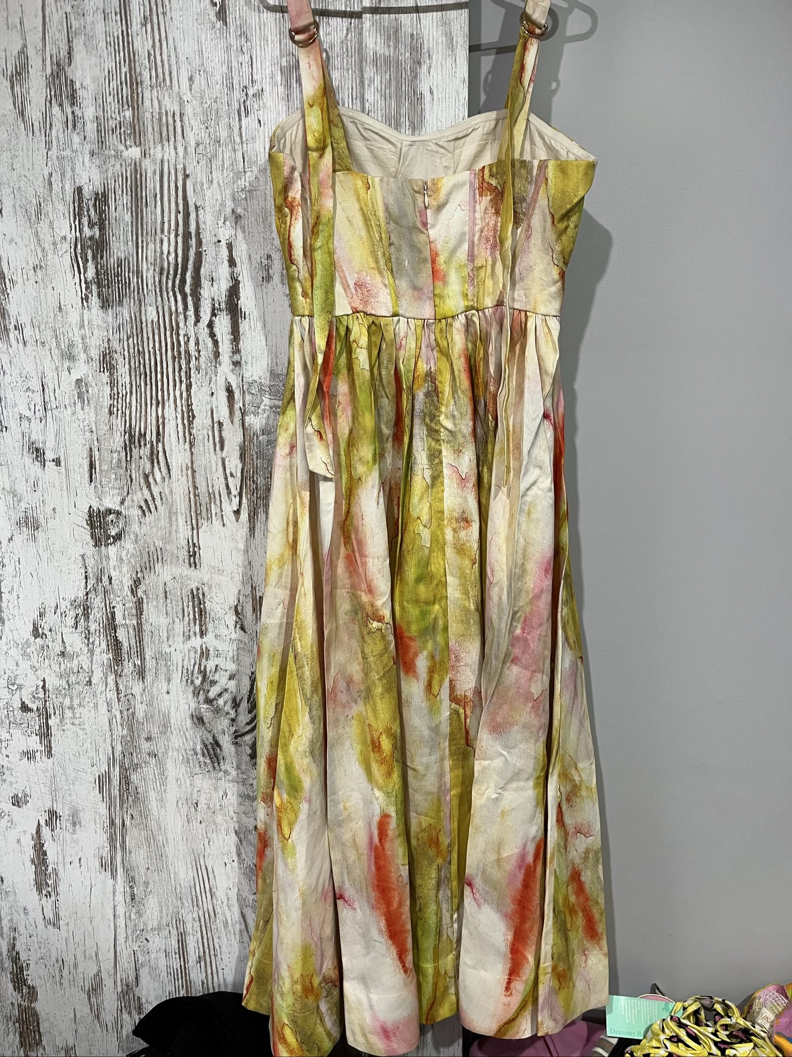 Aureta Womens Multi-Coloured Abstract Print Corset Top Dress Medium image 6