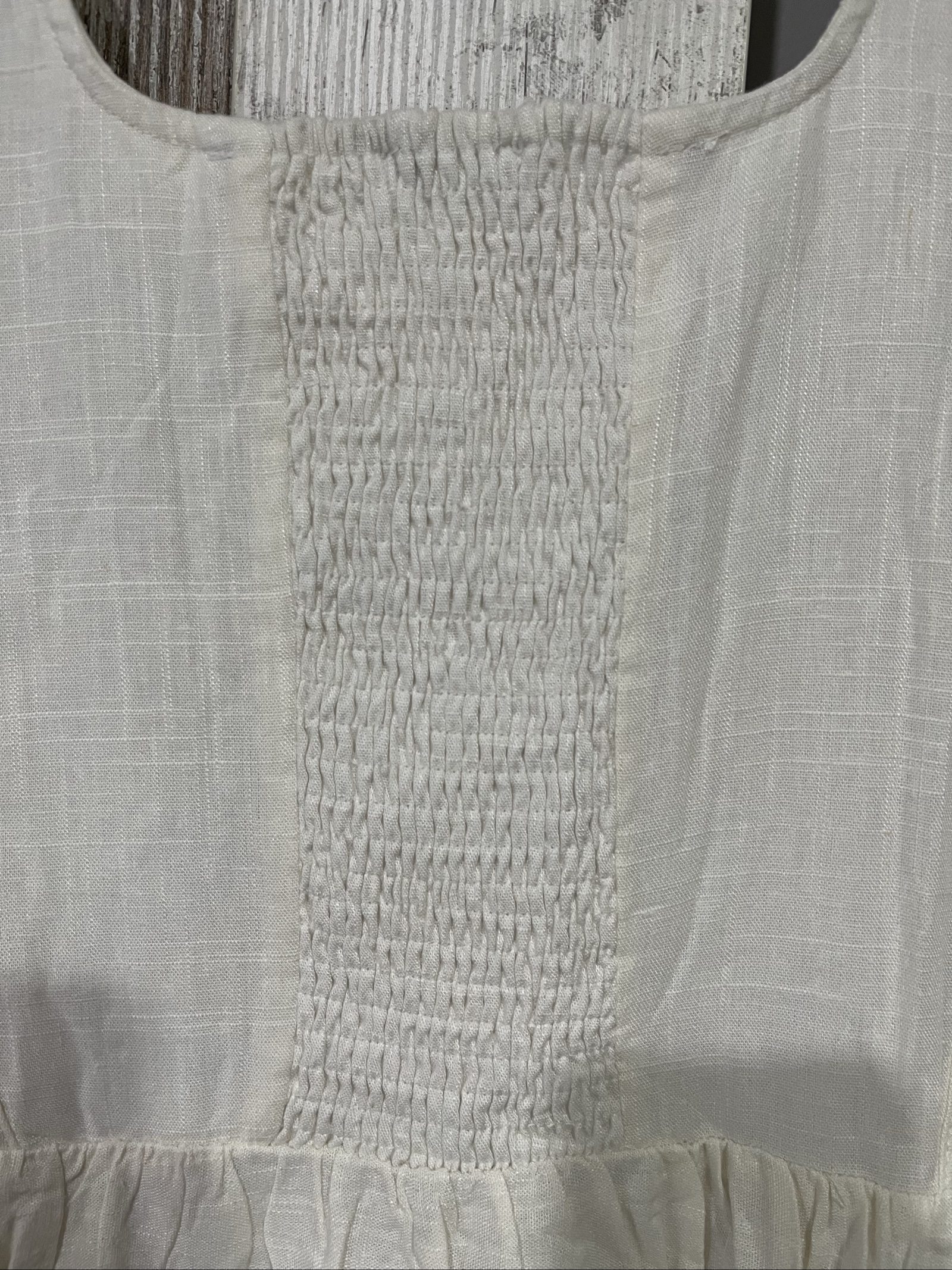 Aureta White Linen Blend Sleeveless Dress 1X Plus Size image 5