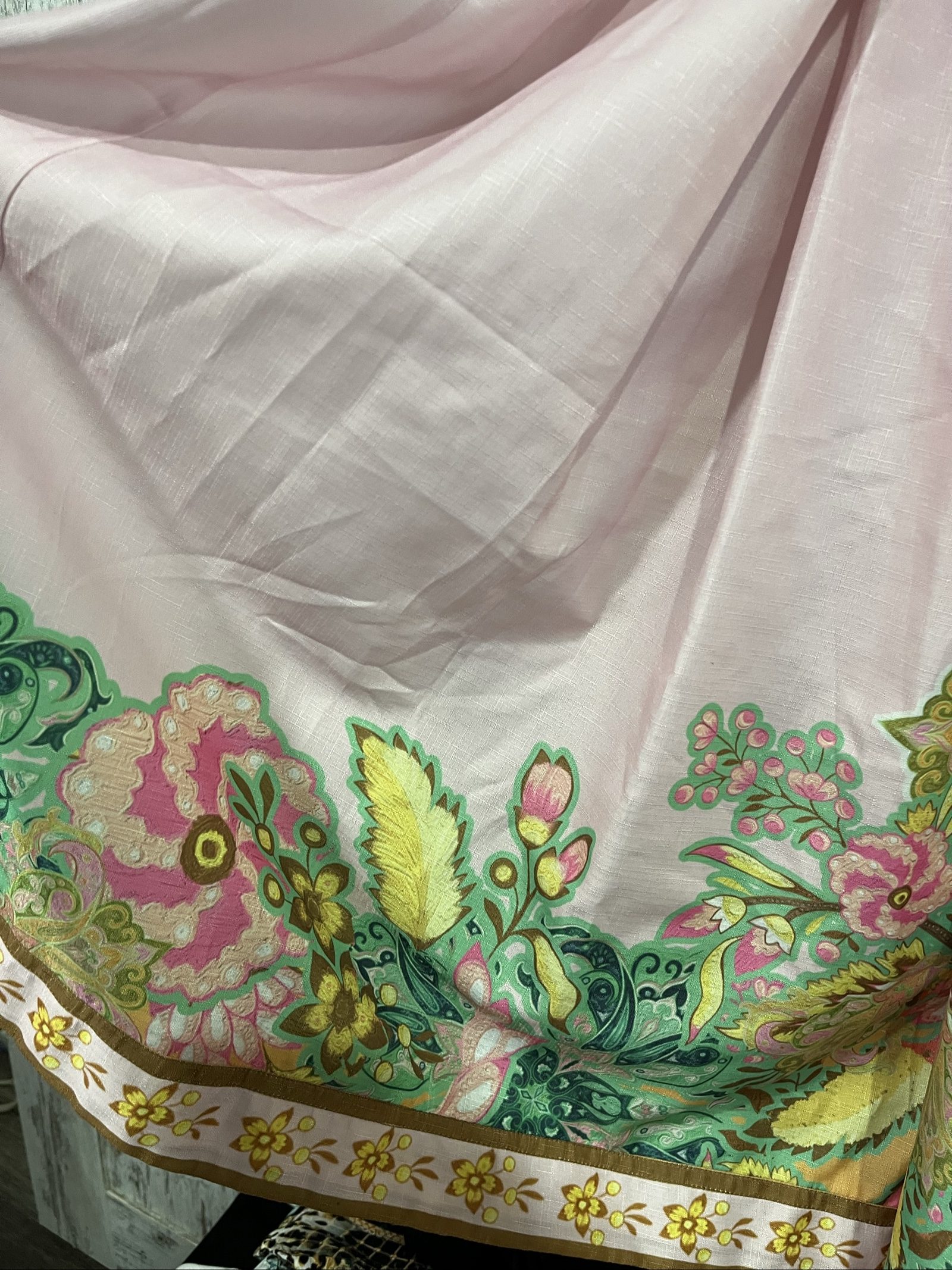 27SE Pink & Green Floral Print Midi Dress XL with Belt image 5