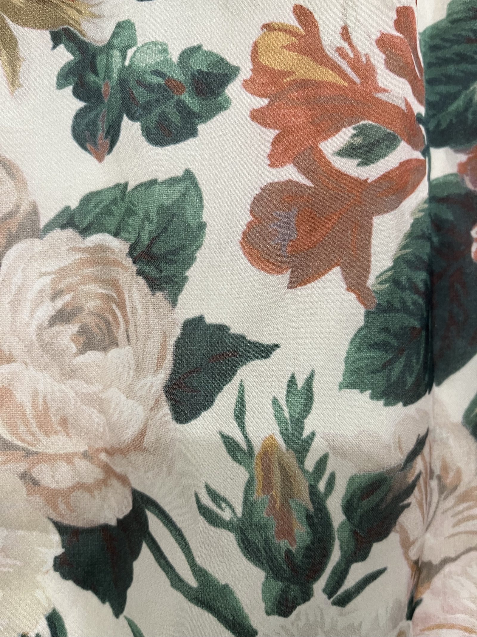 Zimmermann Floral Pattern Pencil Skirt Size 12 Cream Green Brown image 4