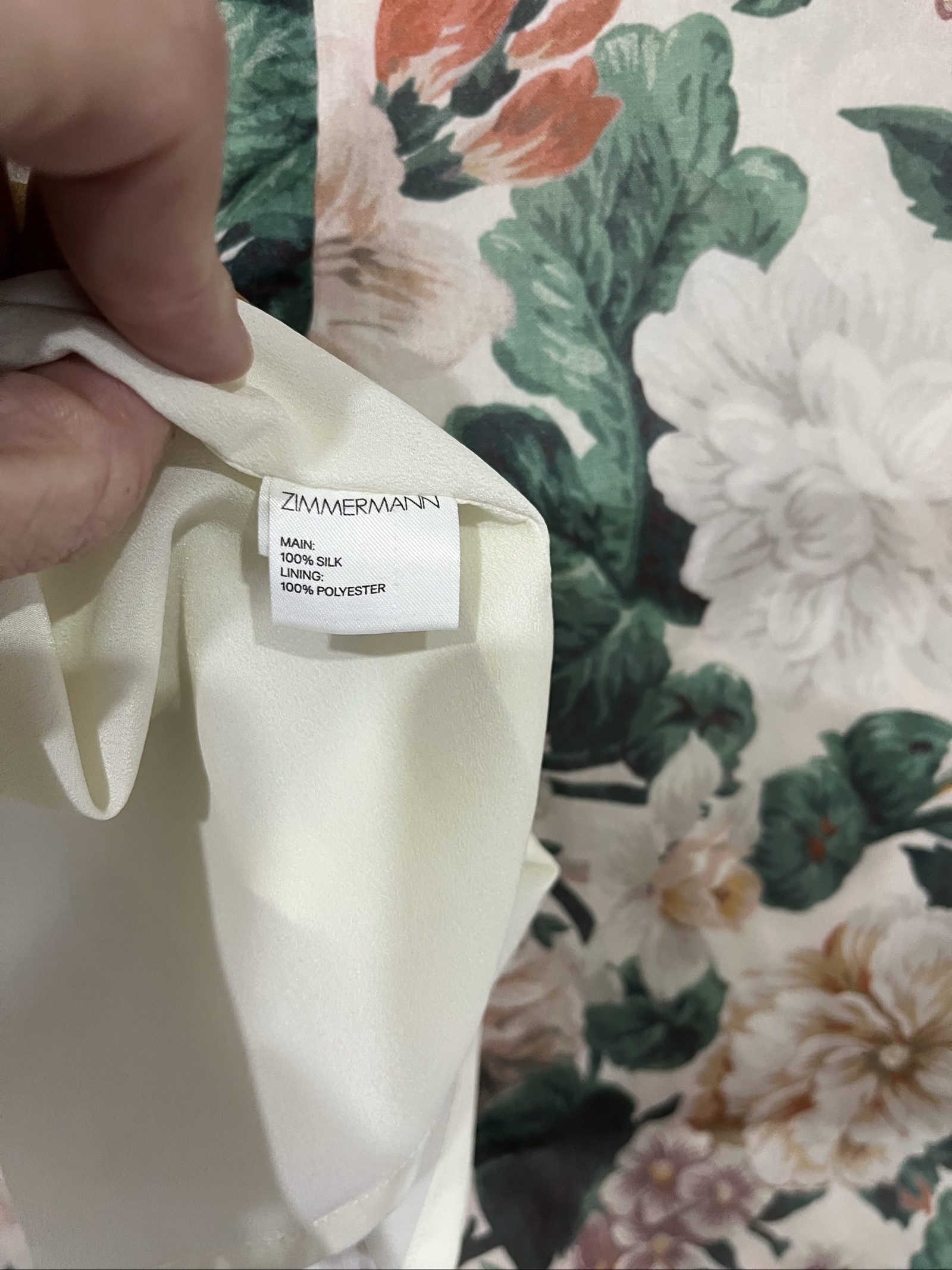 Zimmermann Floral Pattern Pencil Skirt Size 12 Cream Green Brown image 8