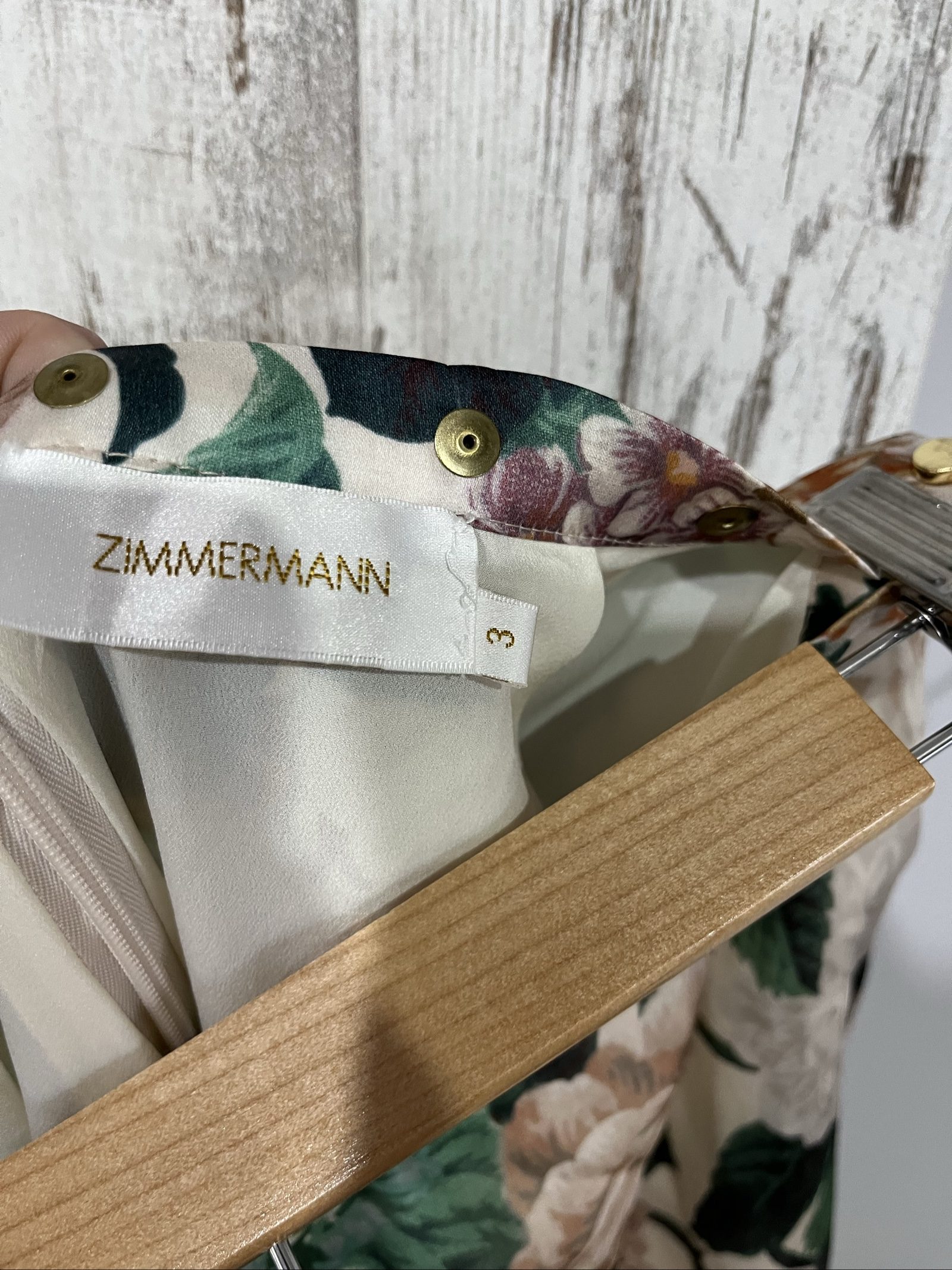 Zimmermann Floral Pattern Pencil Skirt Size 12 Cream Green Brown image 9