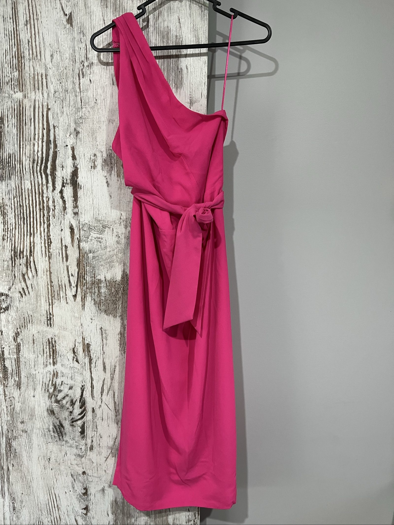 Bianca and Bridget Women's Pink One Shoulder Dress Size 14