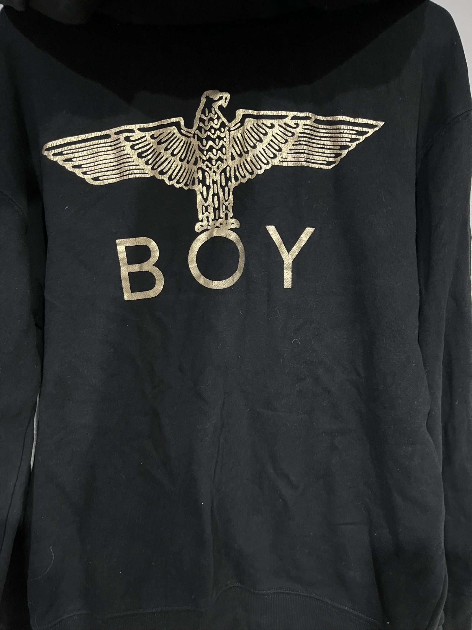 Boy London Black & Gold Zip-Up Hoodie Medium Chain Print image 5