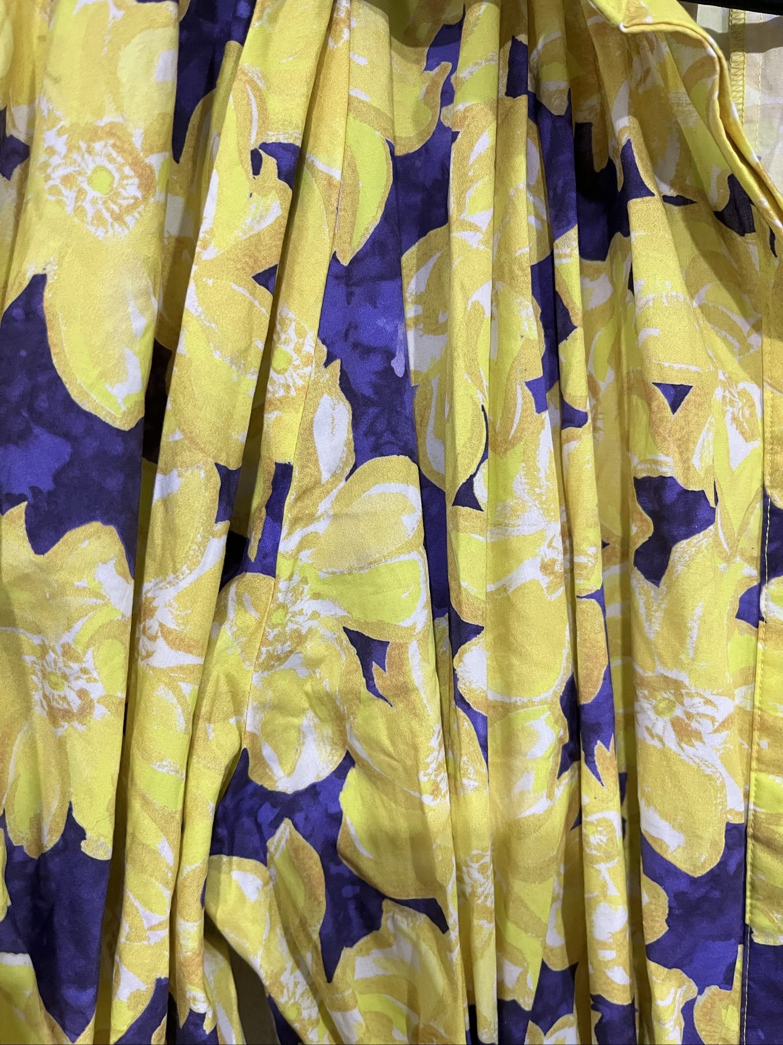 Aureta Yellow & Purple Floral Women’s Belted Blouse Tunic Medium image 2