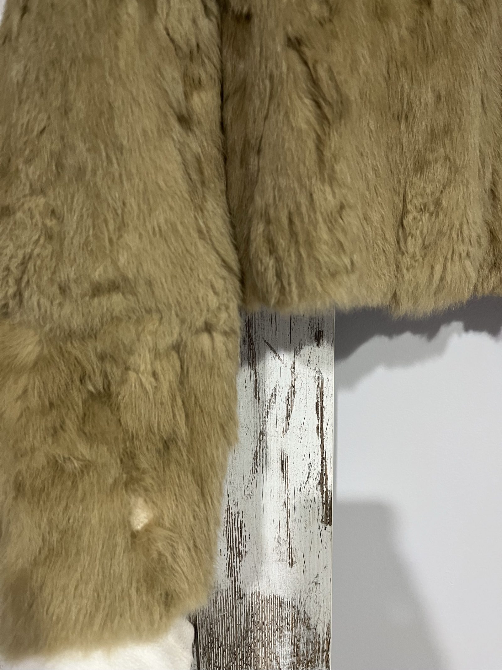 Bomb Boogie Beige Leather Faux Fur Jacket Large image 6