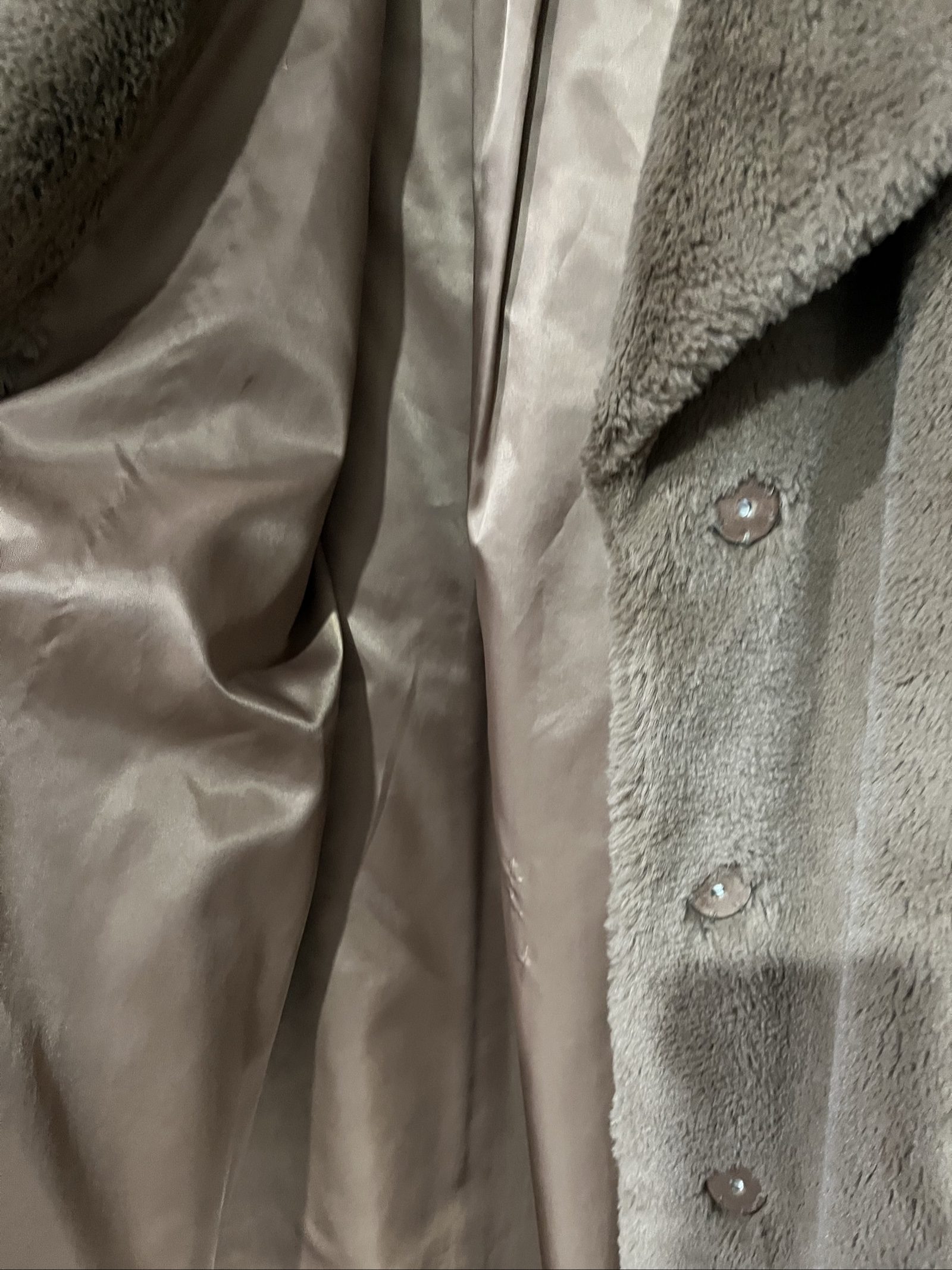 Stand Studio Brown Faux Fur Coat Large with Button Closure image 3