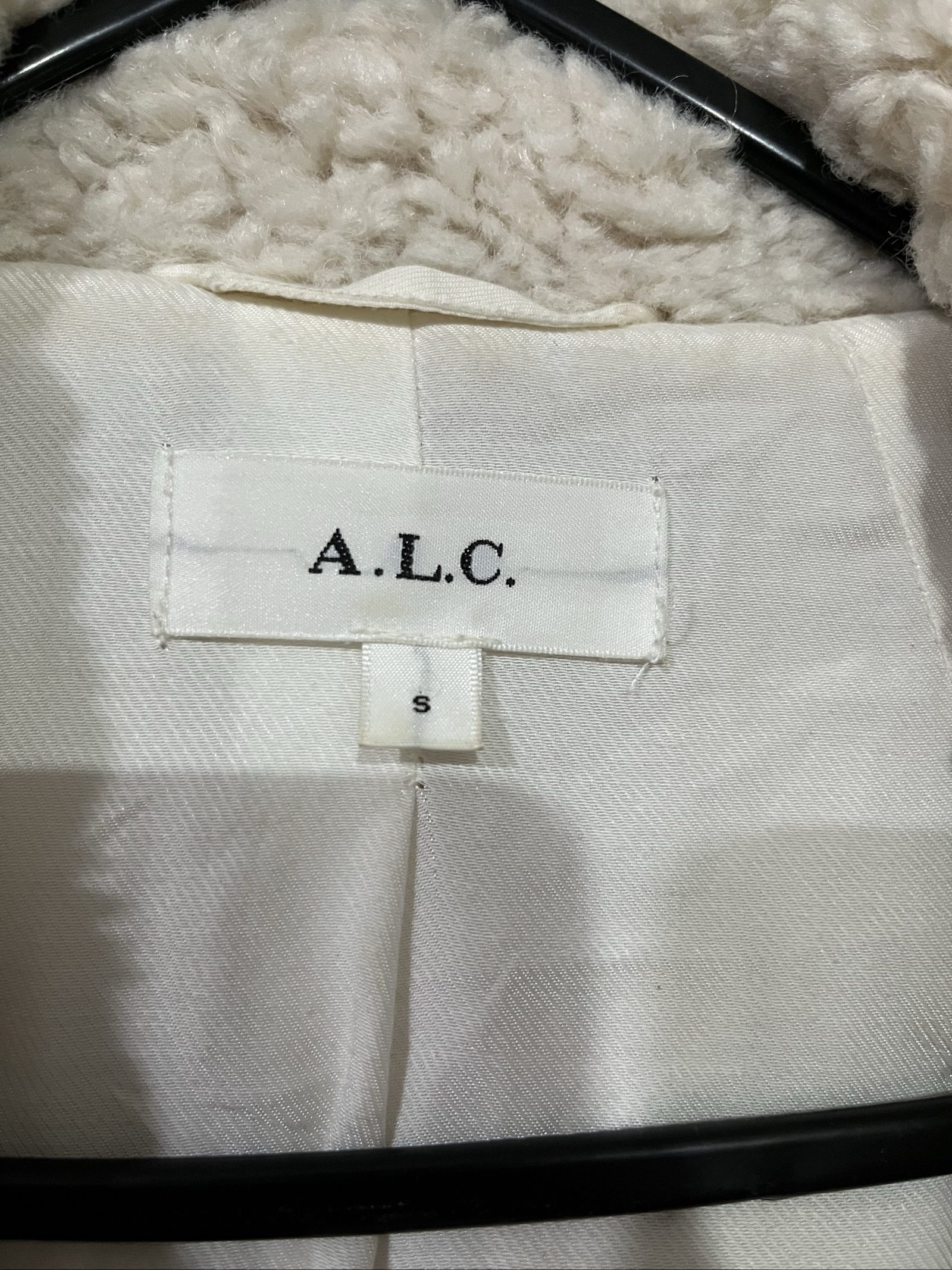 ALC Women Cream Faux Shearling Coat Small Soft Plush image 2
