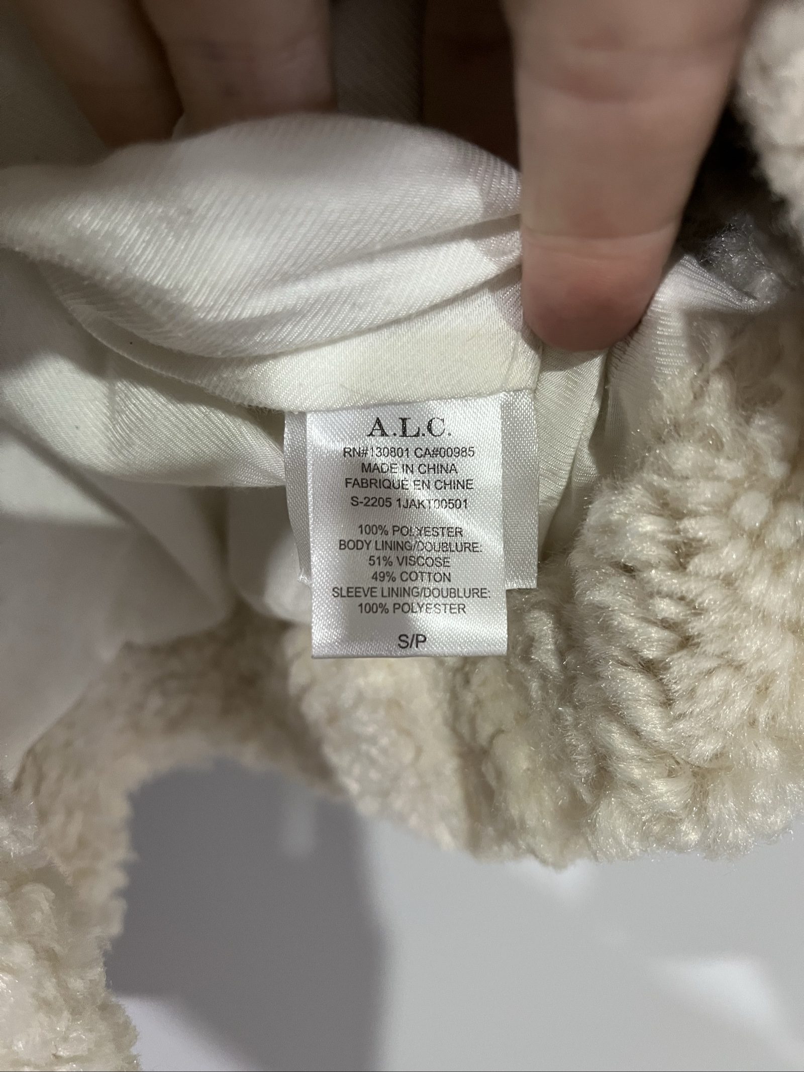 ALC Women Cream Faux Shearling Coat Small Soft Plush image 5