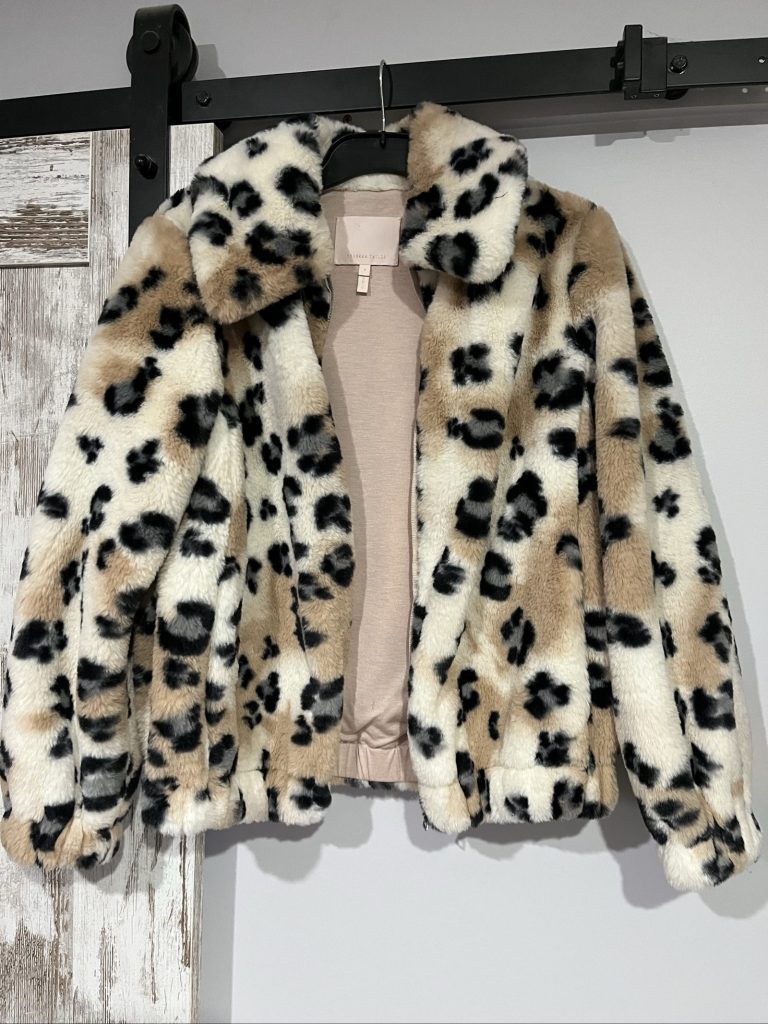Rebecca Taylor Women's Multi Leopard Print Faux Fur Jacket Small