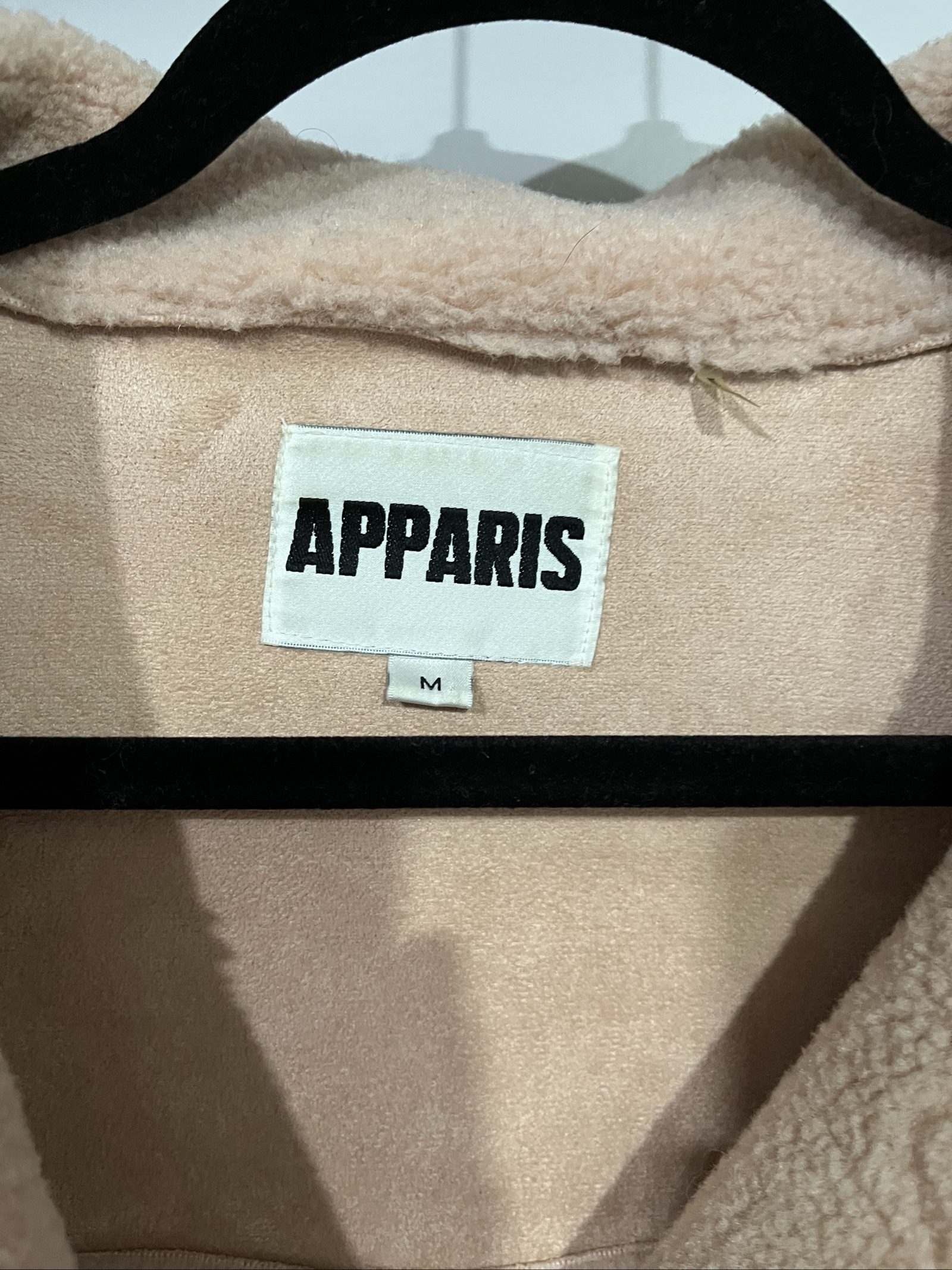Apparis Beige Faux Shearling Biker Jacket Medium image 2