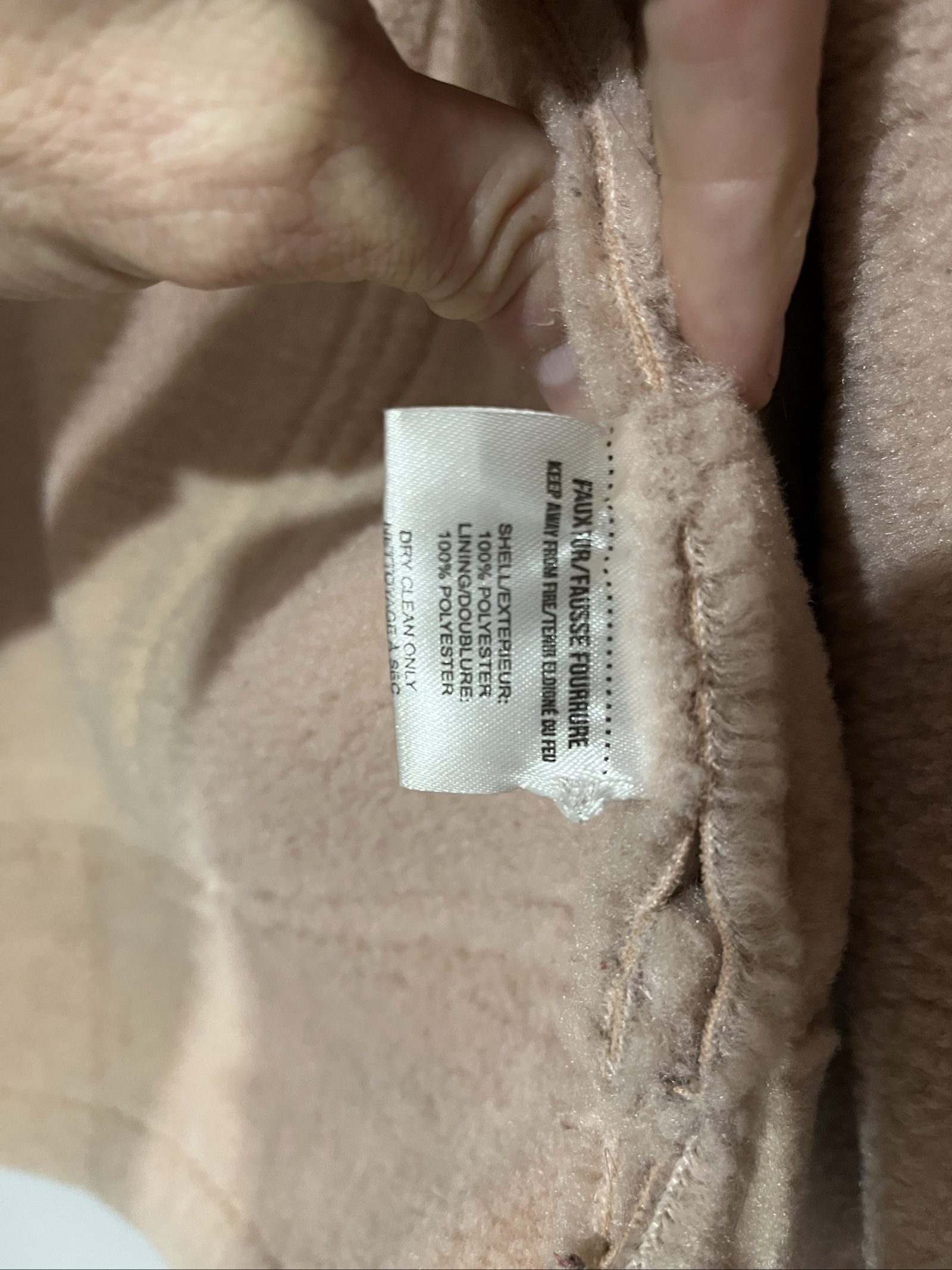 Apparis Beige Faux Shearling Biker Jacket Medium image 6
