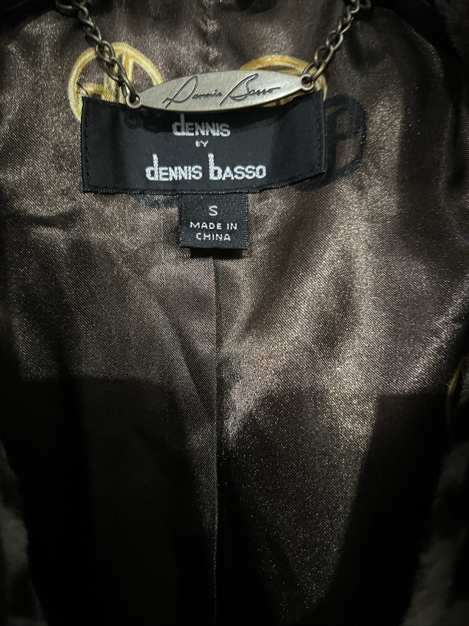Dennis Basso Women's Brown Leopard Print Faux Fur Coat Small image 2