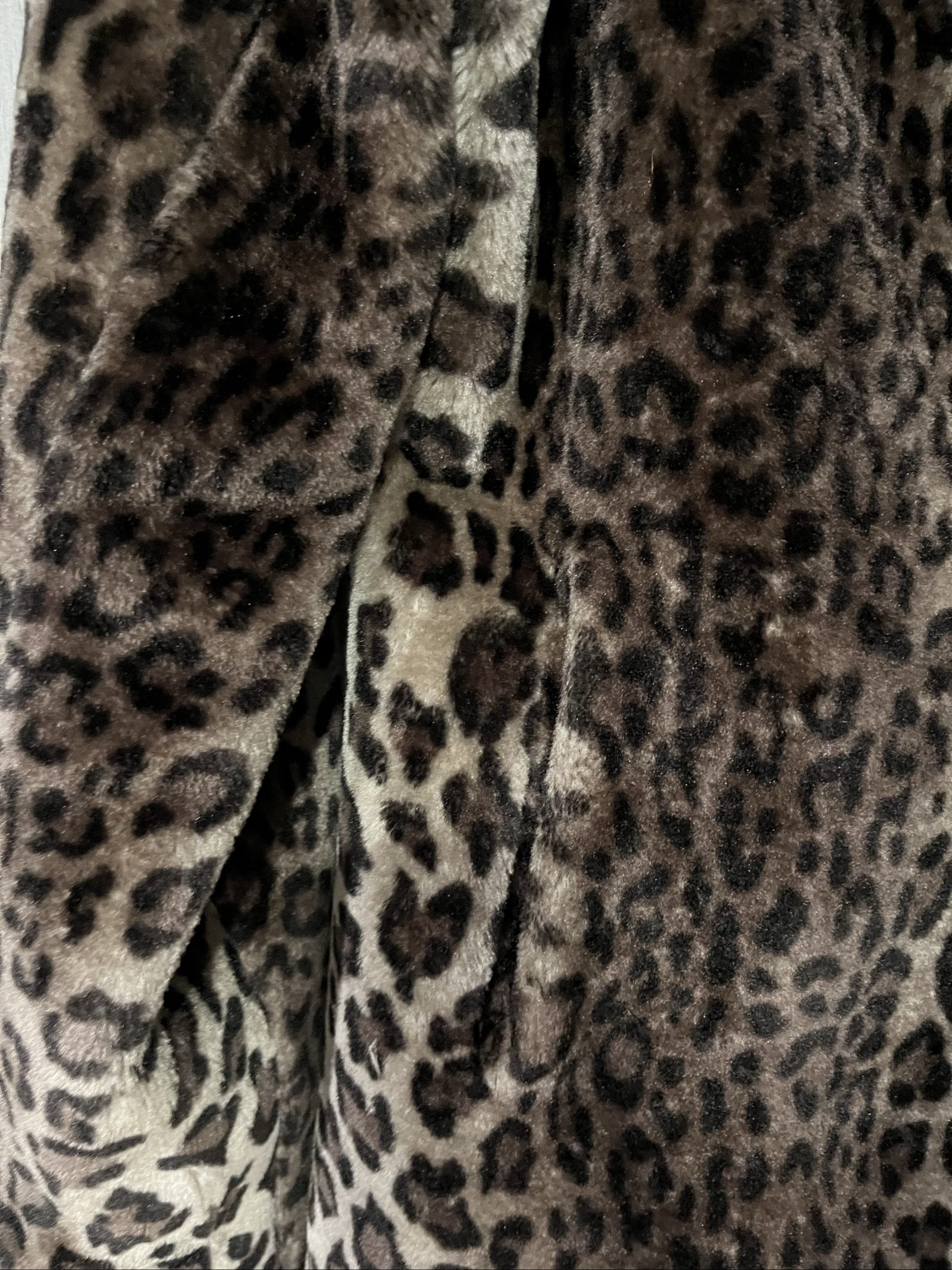 Dennis Basso Women's Brown Leopard Print Faux Fur Coat Small image 4