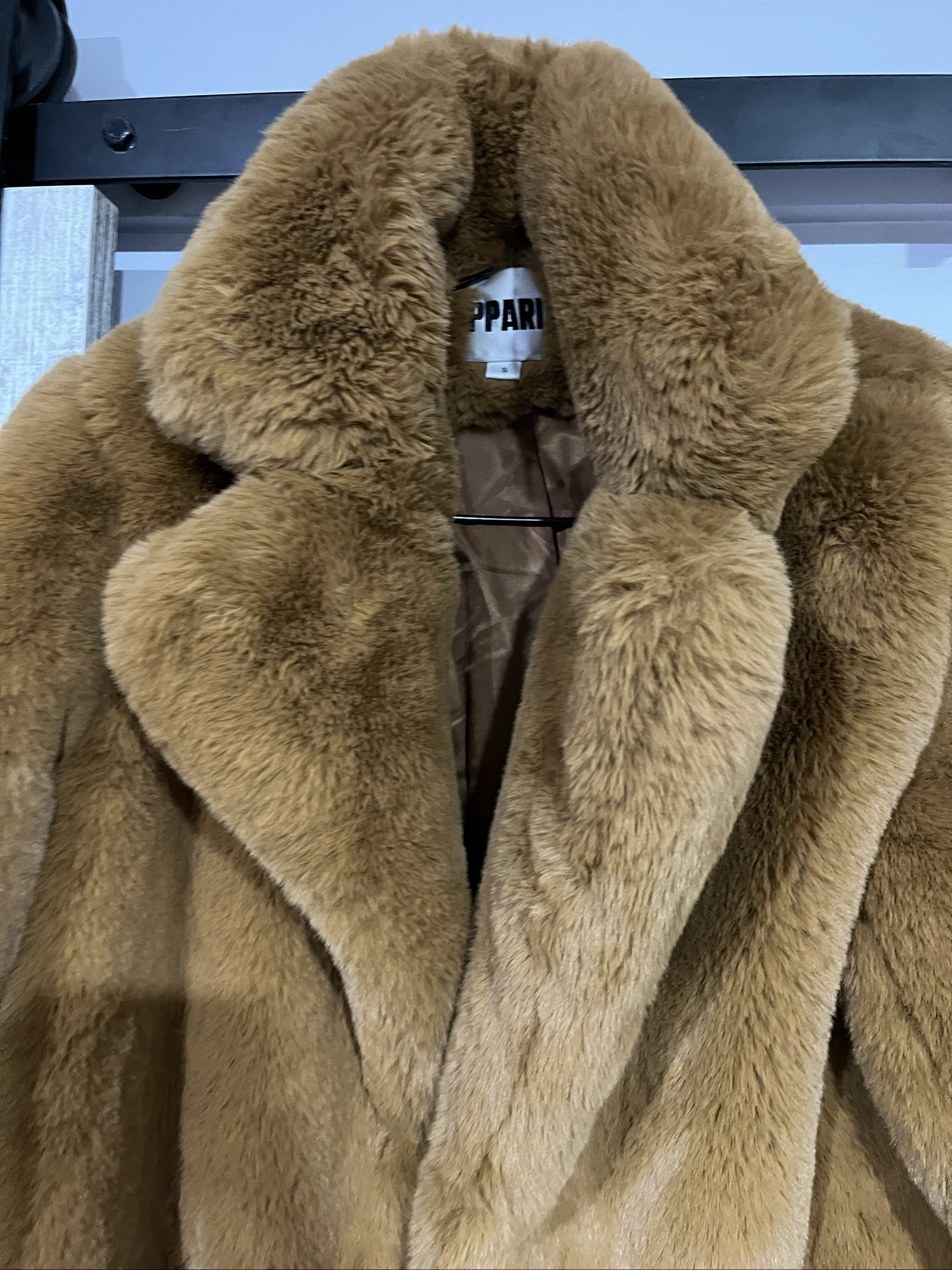 Apparis Brown Faux Fur Coat Small Soft Plush Long Lined image 2