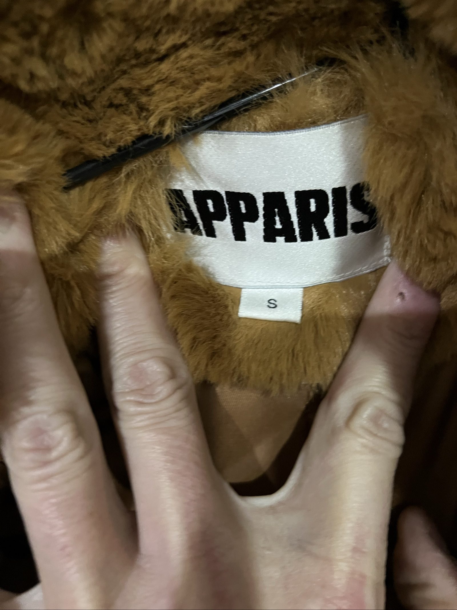 Apparis Brown Faux Fur Coat Small Soft Plush Long Lined image 3