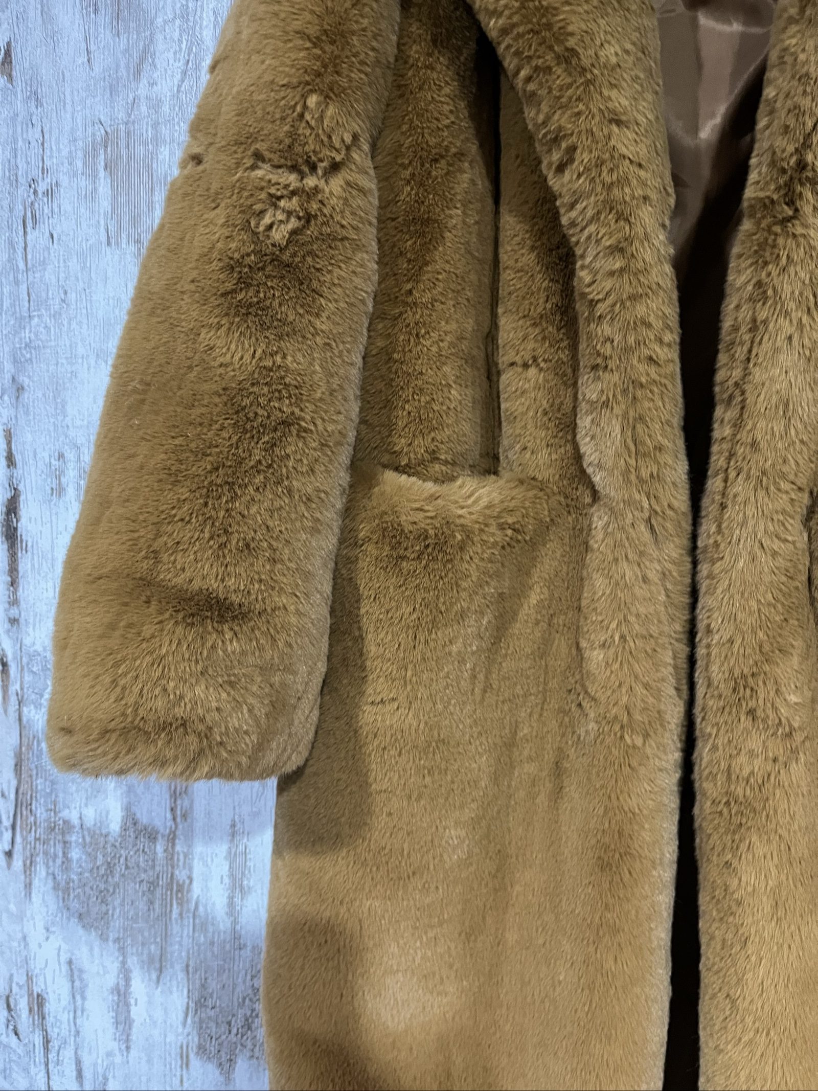 Apparis Brown Faux Fur Coat Small Soft Plush Long Lined image 4