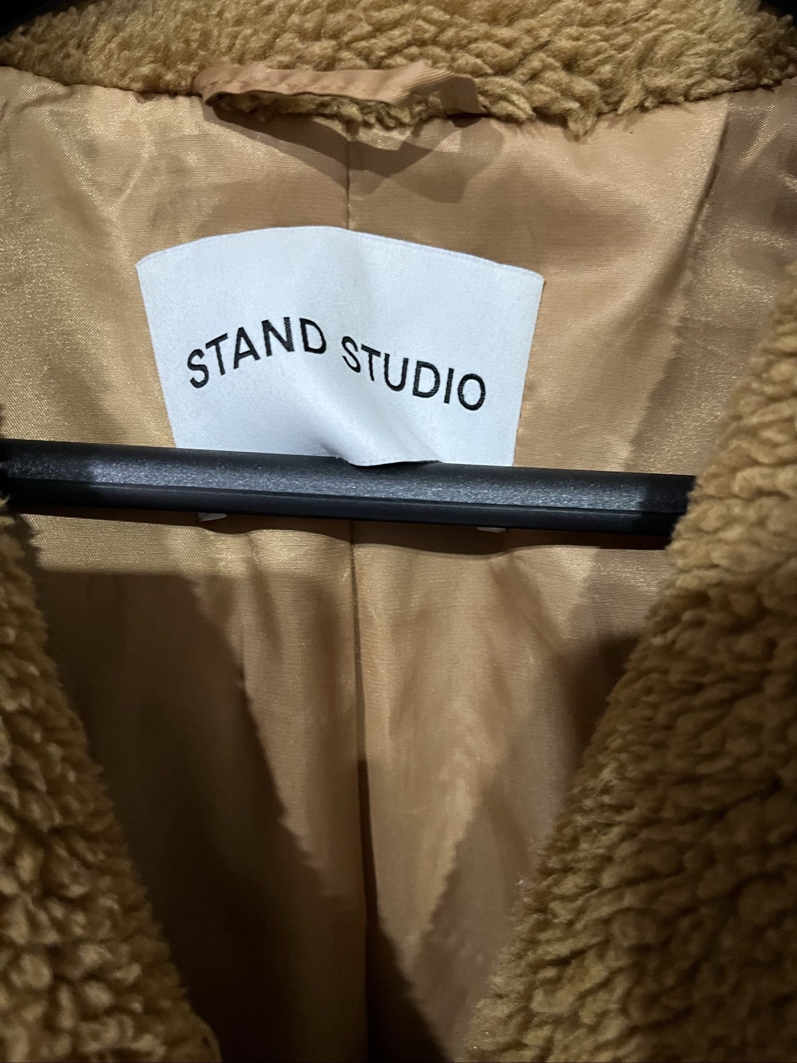 Stand Studio Women's Camel Teddy Faux Fur Coat One Size image 2