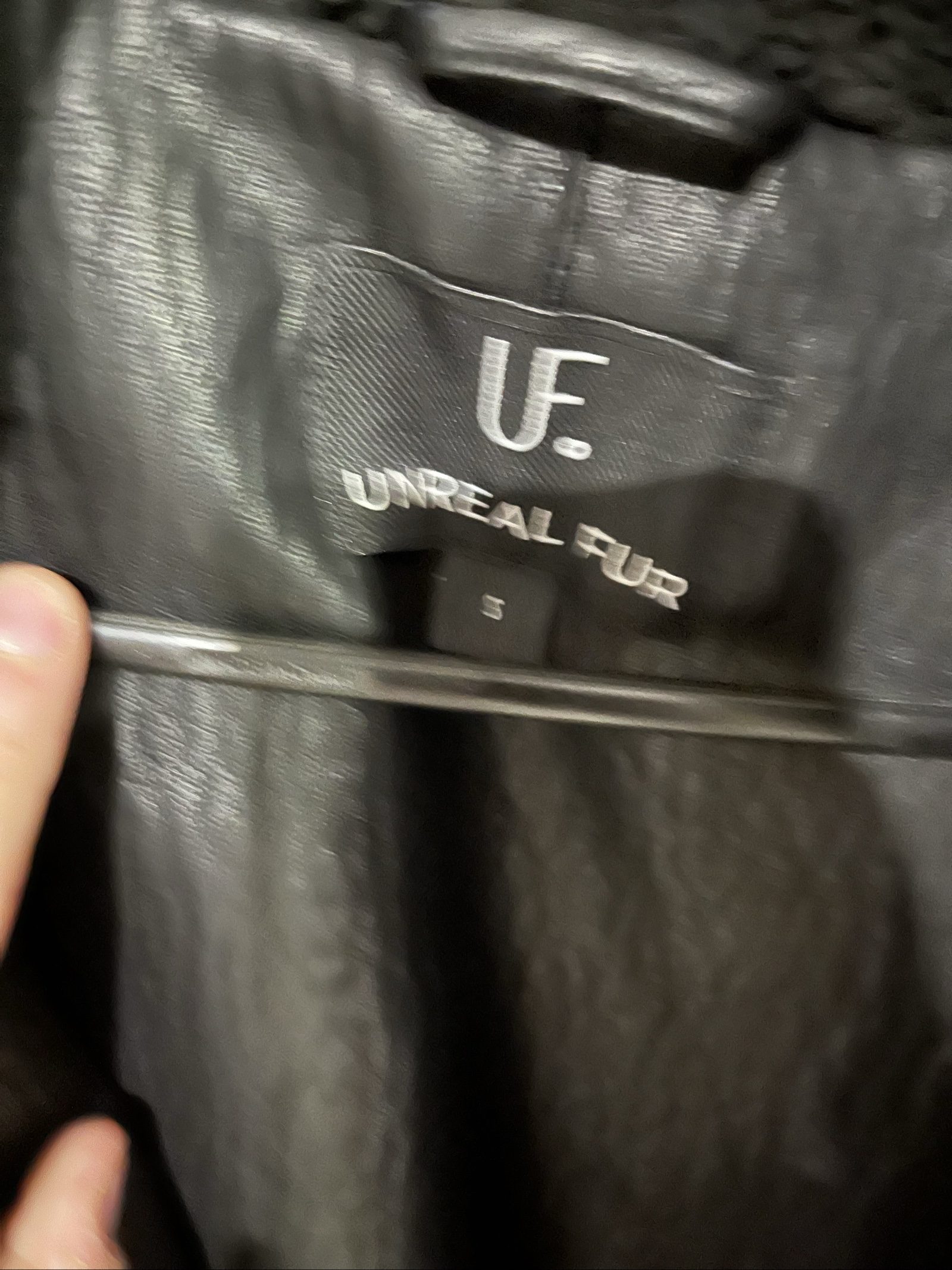 Unreal Faux Fur Black Vegan Shearling Jacket Size S image 3