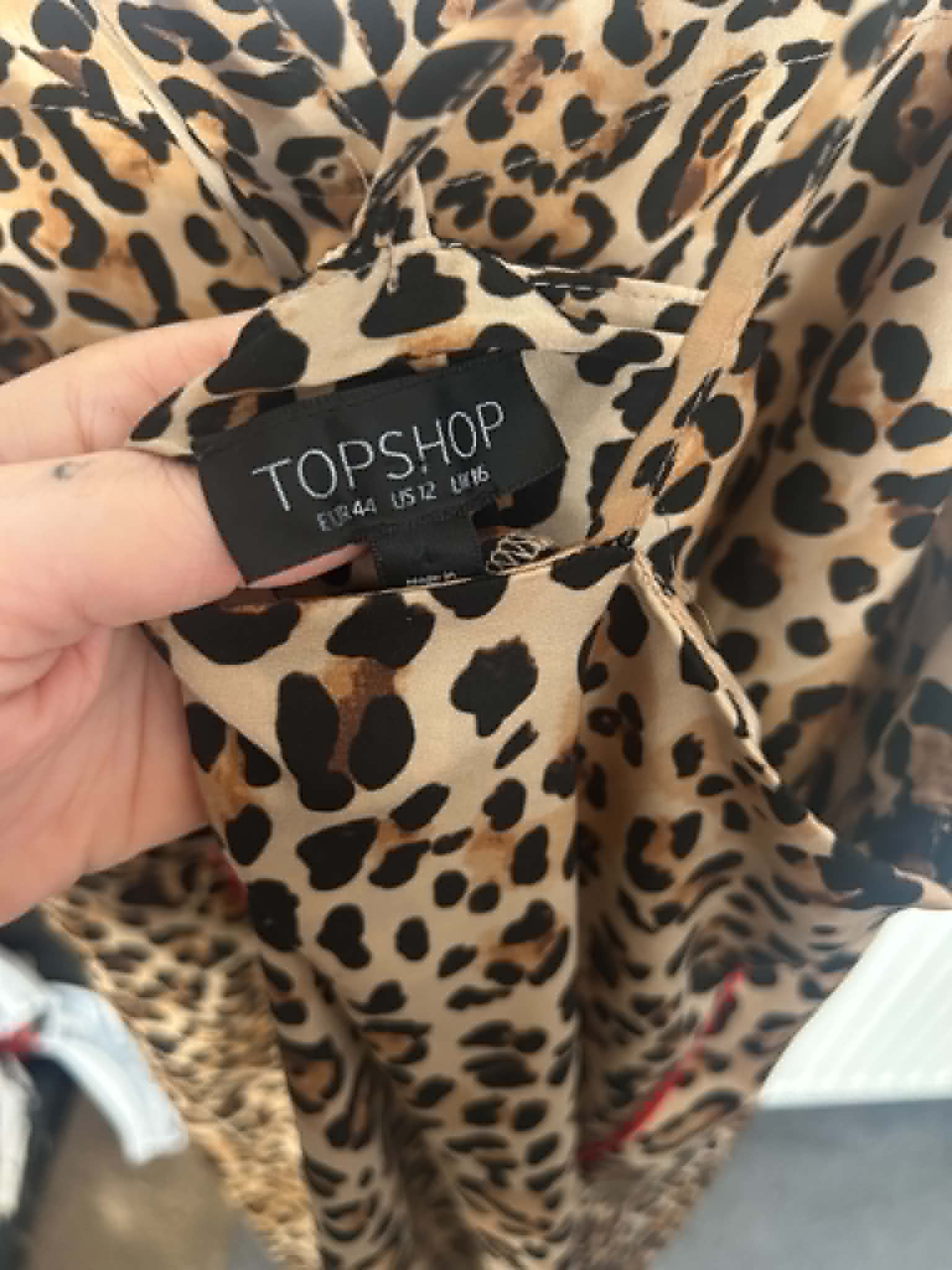 Topshop Leopard Print Slip Dress UK 16 Sleeveless Long image 4