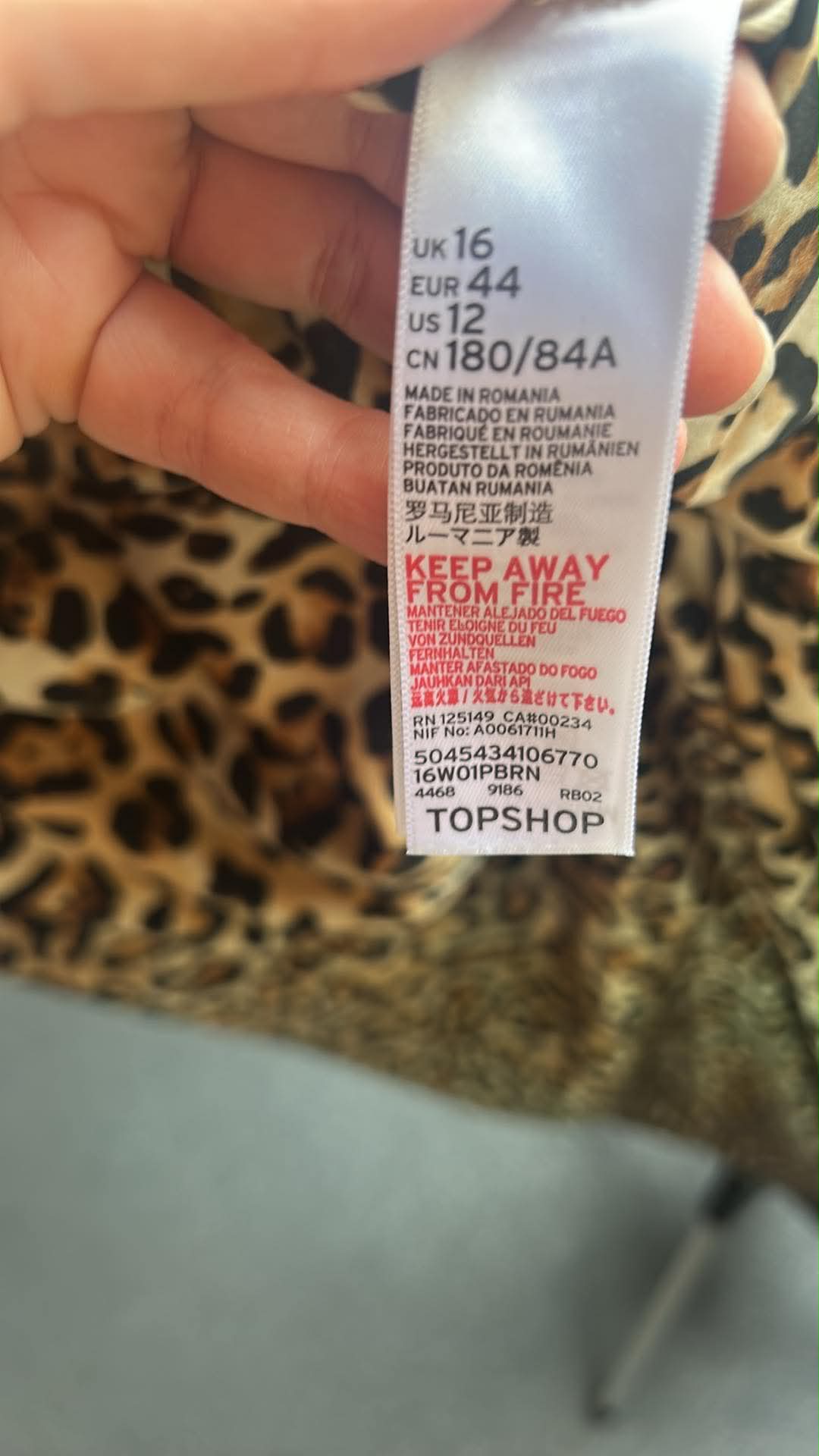 Topshop Leopard Print Slip Dress UK 16 Sleeveless Long image 5