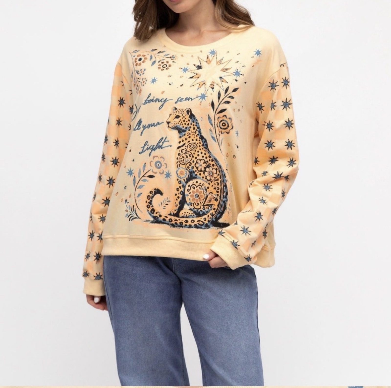 Xl paper heart cheetah sweater rrp $129