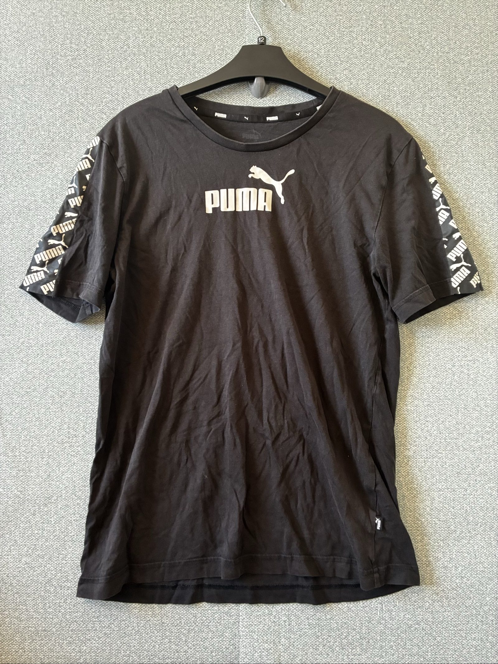 Puma Black Logo Print T-Shirt Large image 2