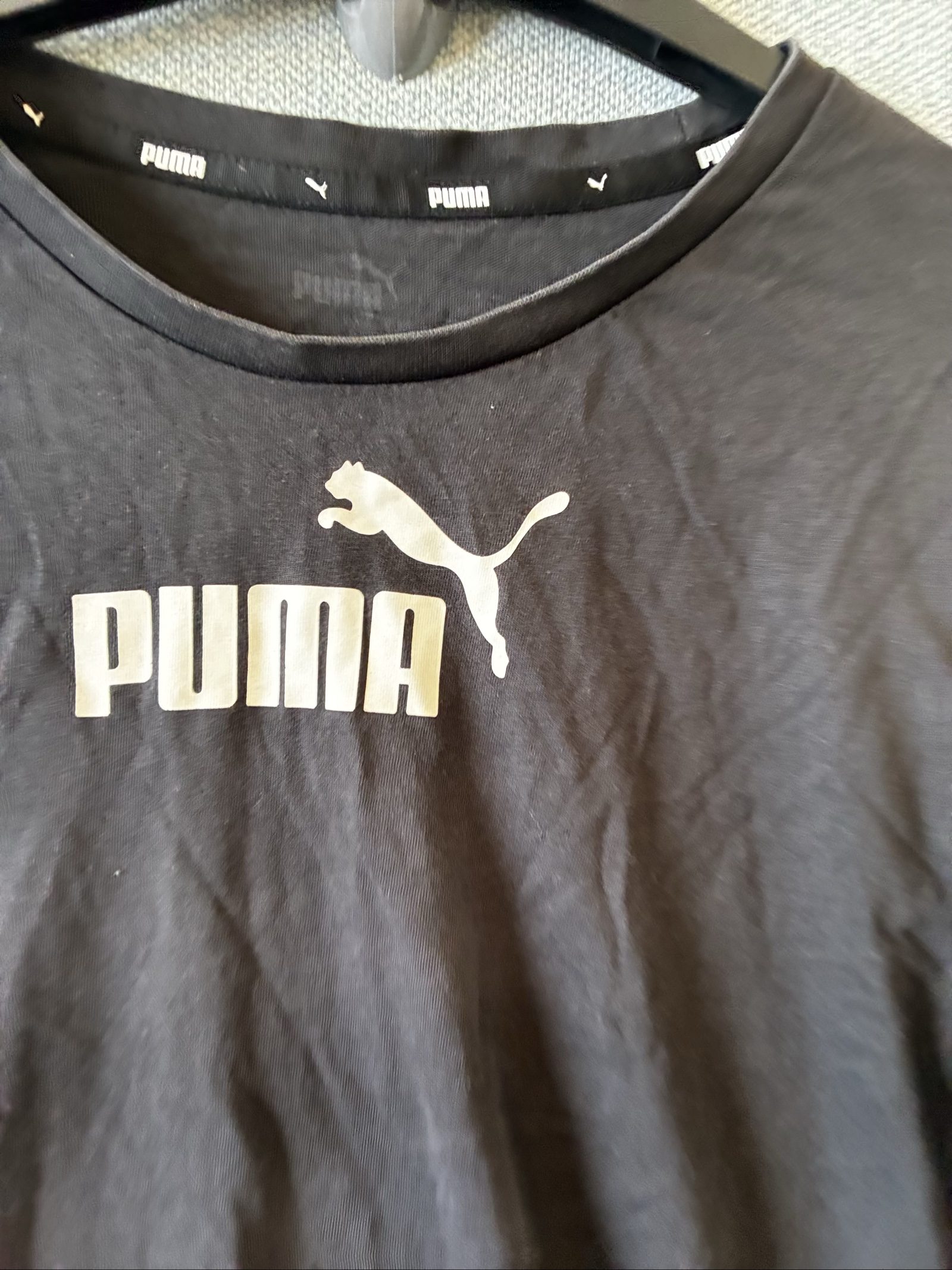 Puma Black Logo Print T-Shirt Large image 3