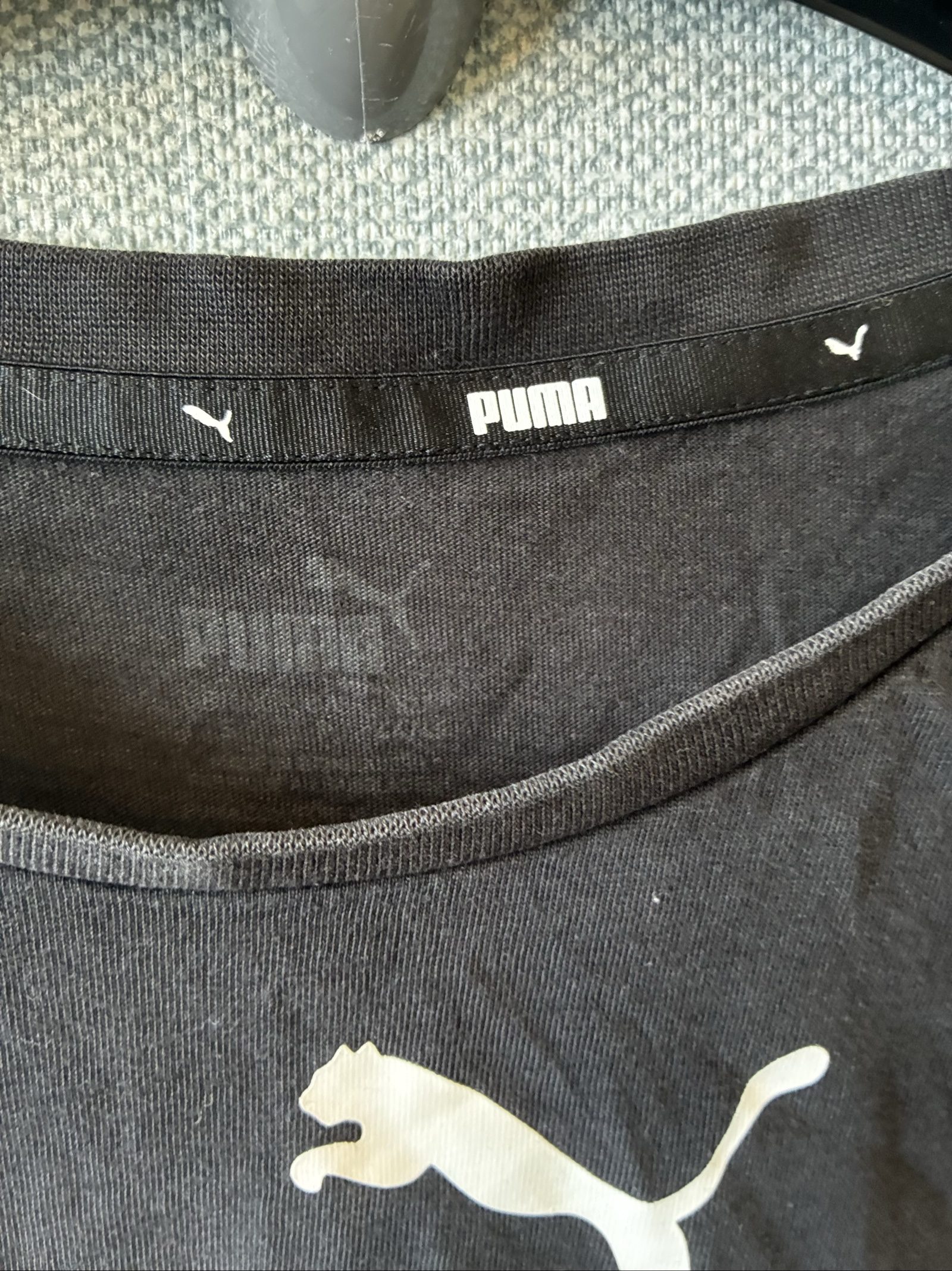 Puma Black Logo Print T-Shirt Large image 4