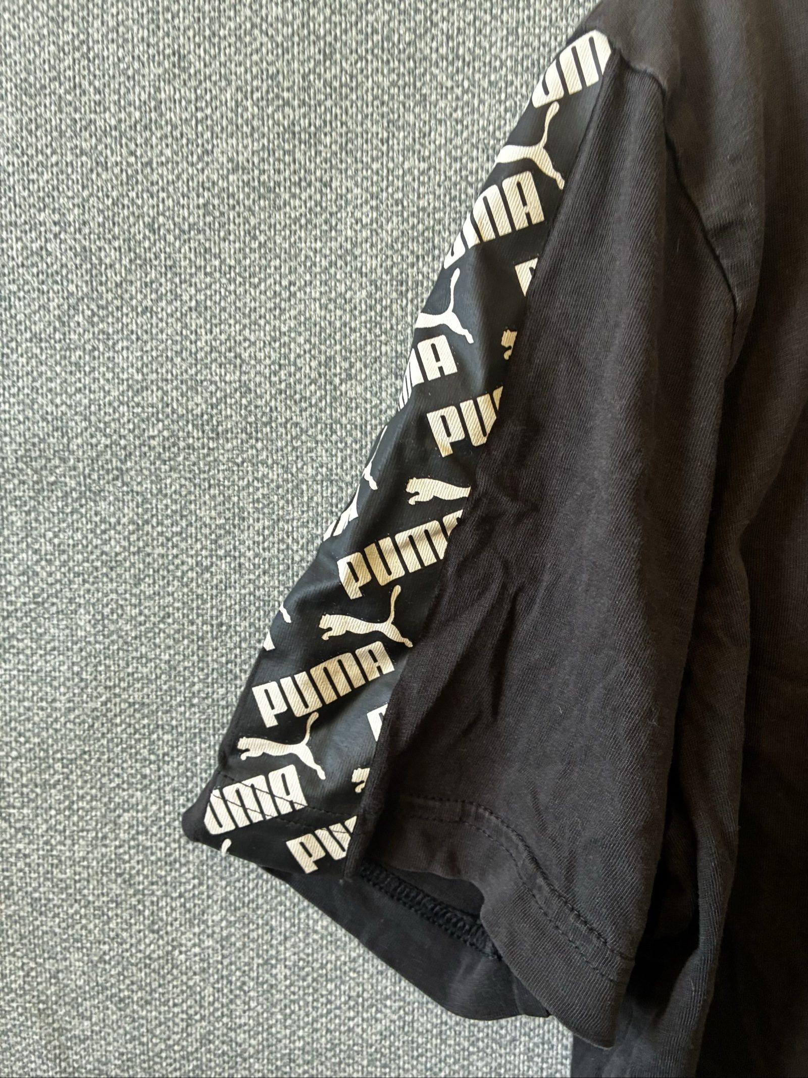 Puma Black Logo Print T-Shirt Large image 6