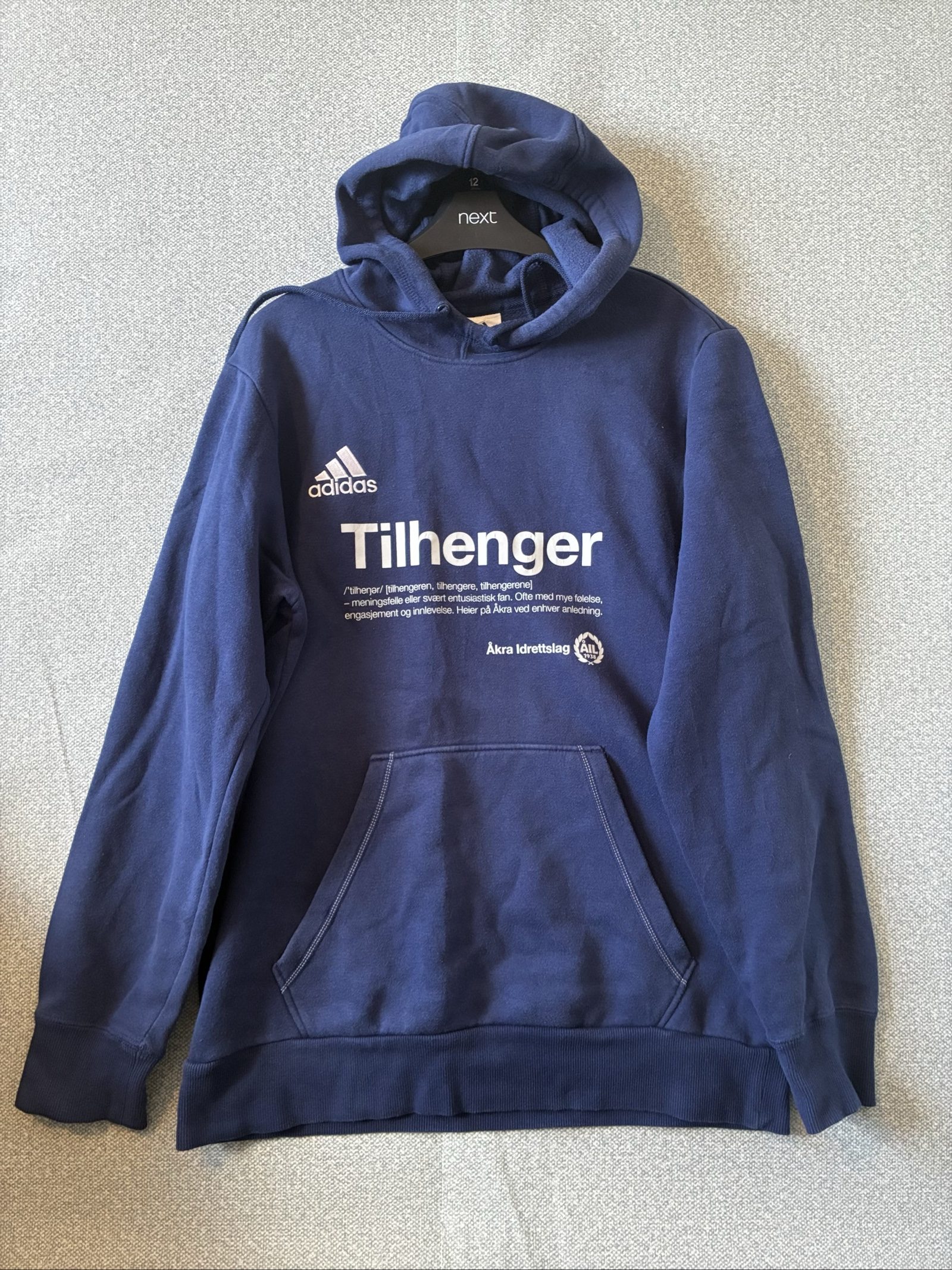 Adidas Navy Tilhenger Logo Hoodie Medium Men's