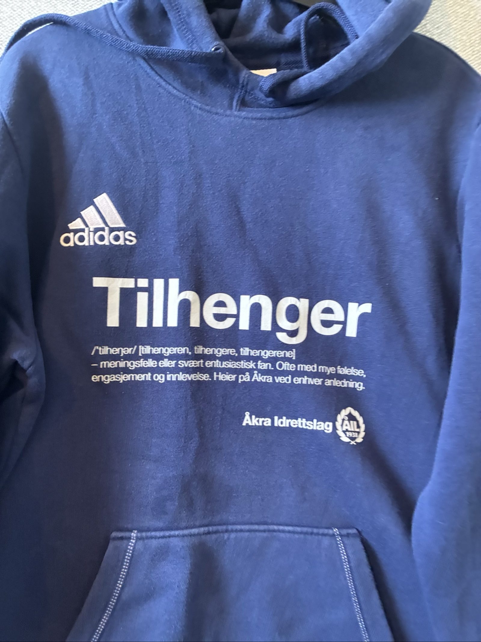 Adidas Navy Tilhenger Logo Hoodie Medium Men's image 2