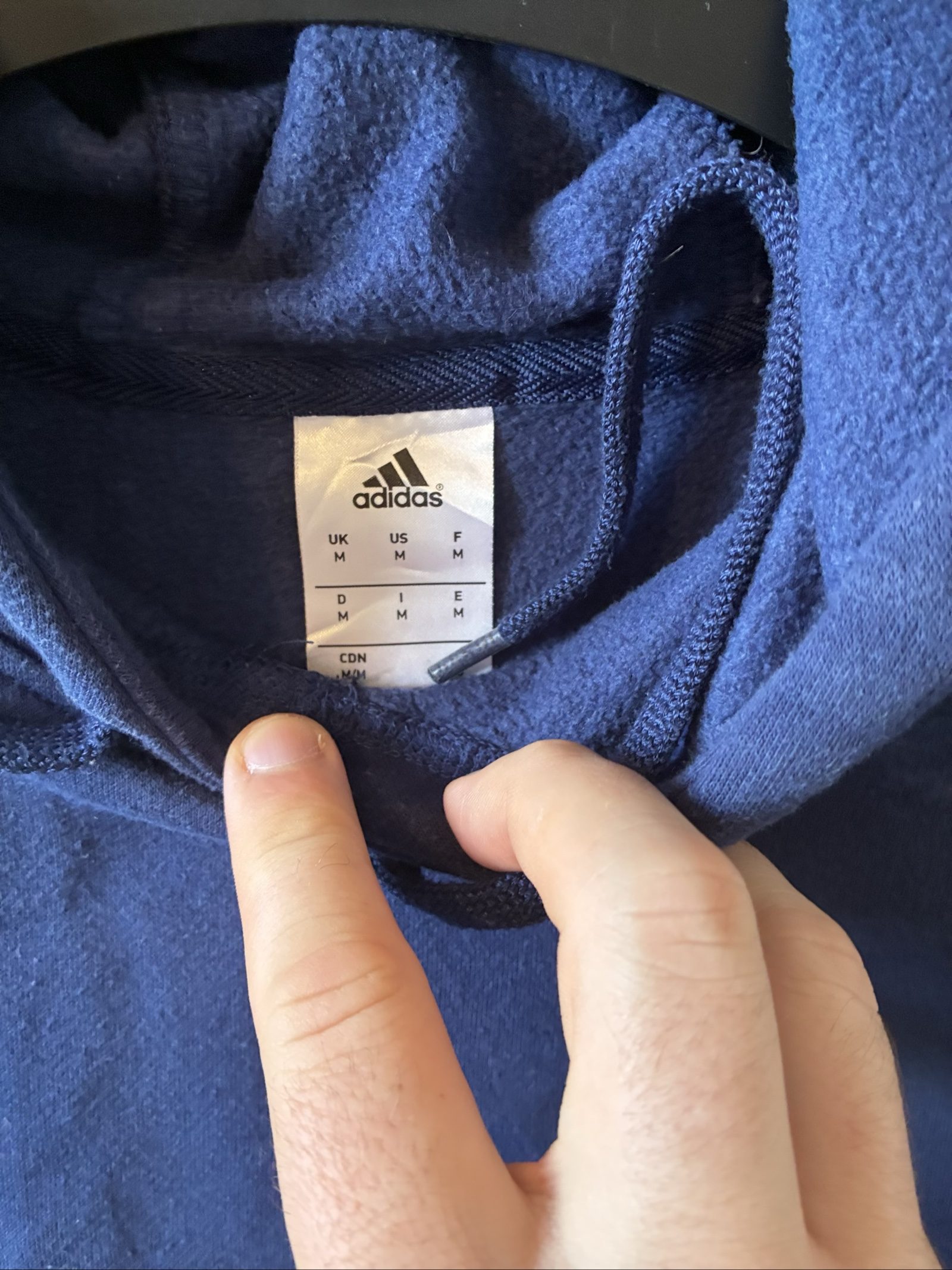 Adidas Navy Tilhenger Logo Hoodie Medium Men's image 4