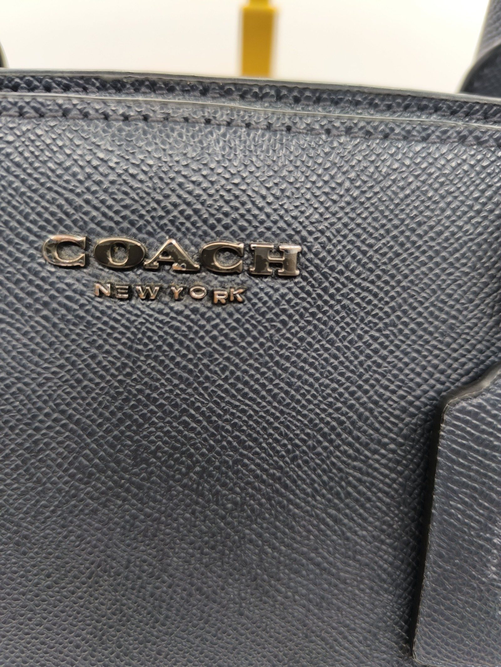 Coach Navy Blue Saffiano Leather Tote Bag image 3
