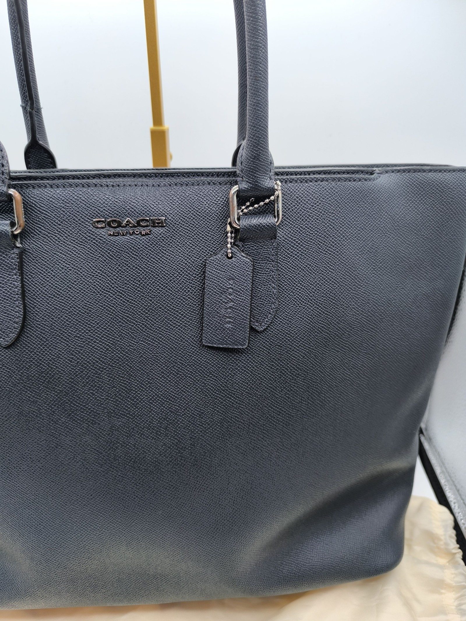 Coach Navy Blue Saffiano Leather Tote Bag image 4