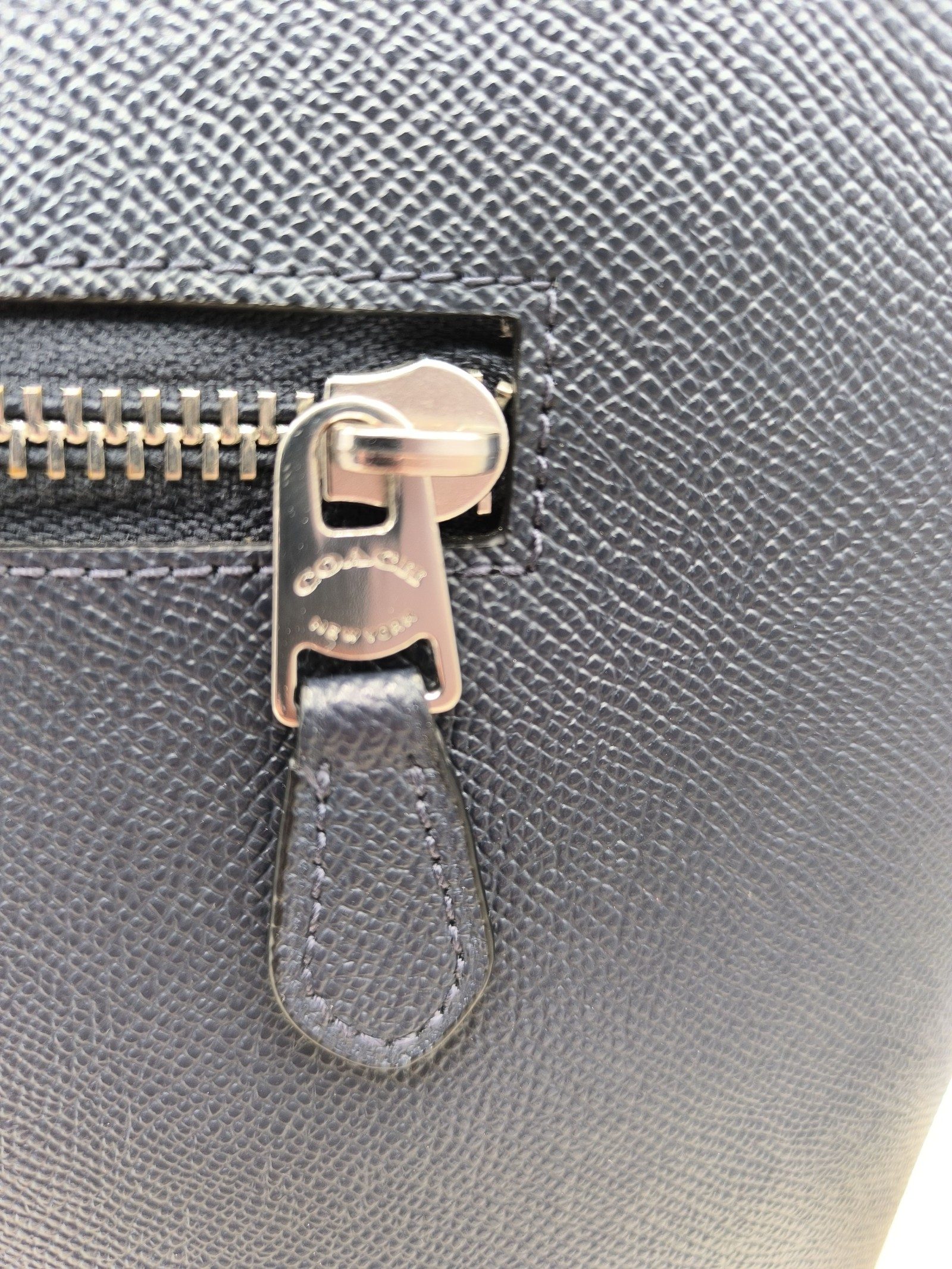 Coach Navy Blue Saffiano Leather Tote Bag image 6