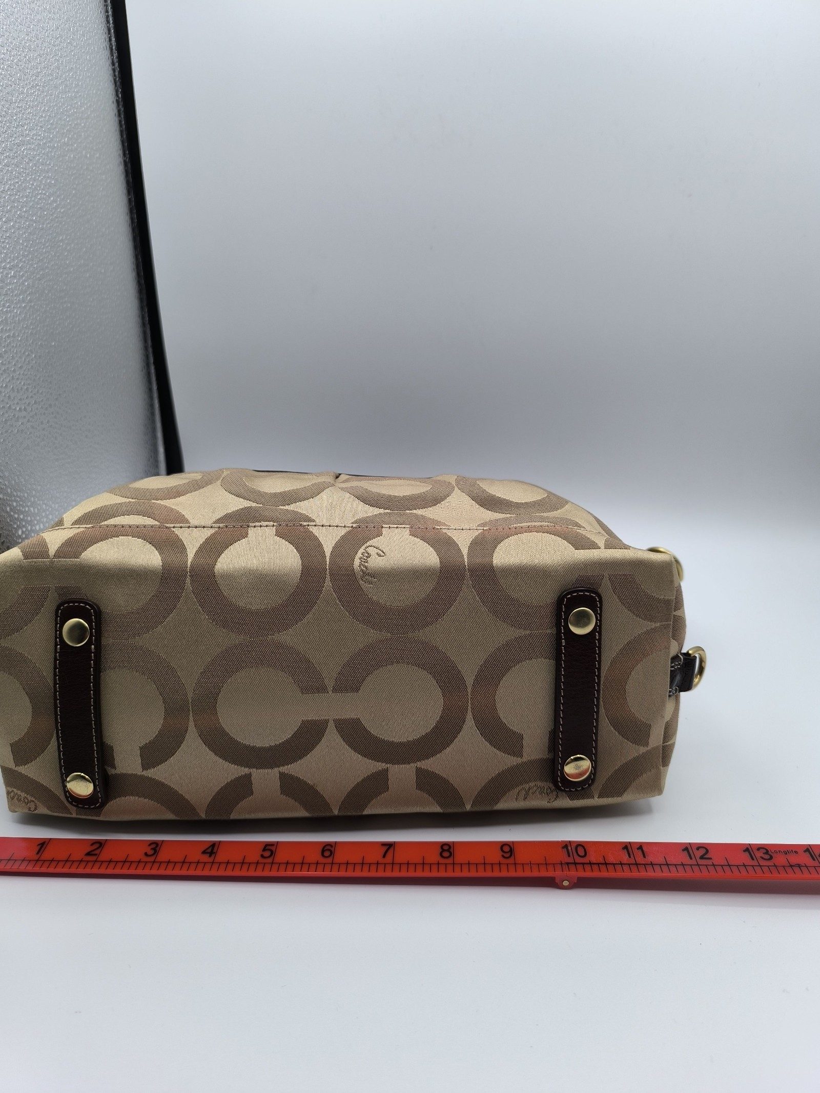 Coach Brown Signature Canvas & Leather Satchel Handbag image 10