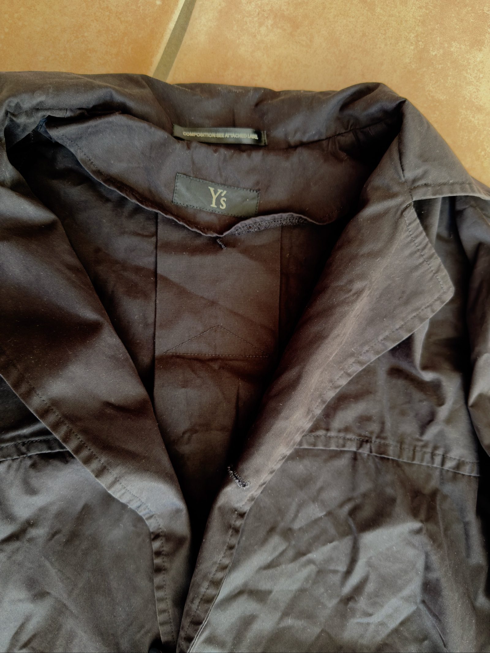 Y's Black Women's Cotton Blend Trench Coat Medium image 2