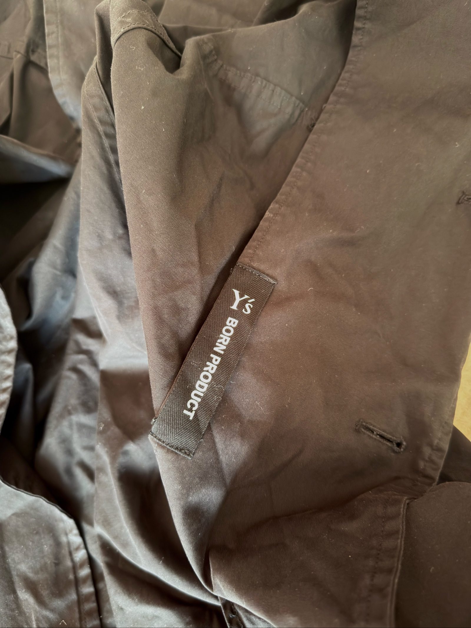 Y's Black Women's Cotton Blend Trench Coat Medium image 3