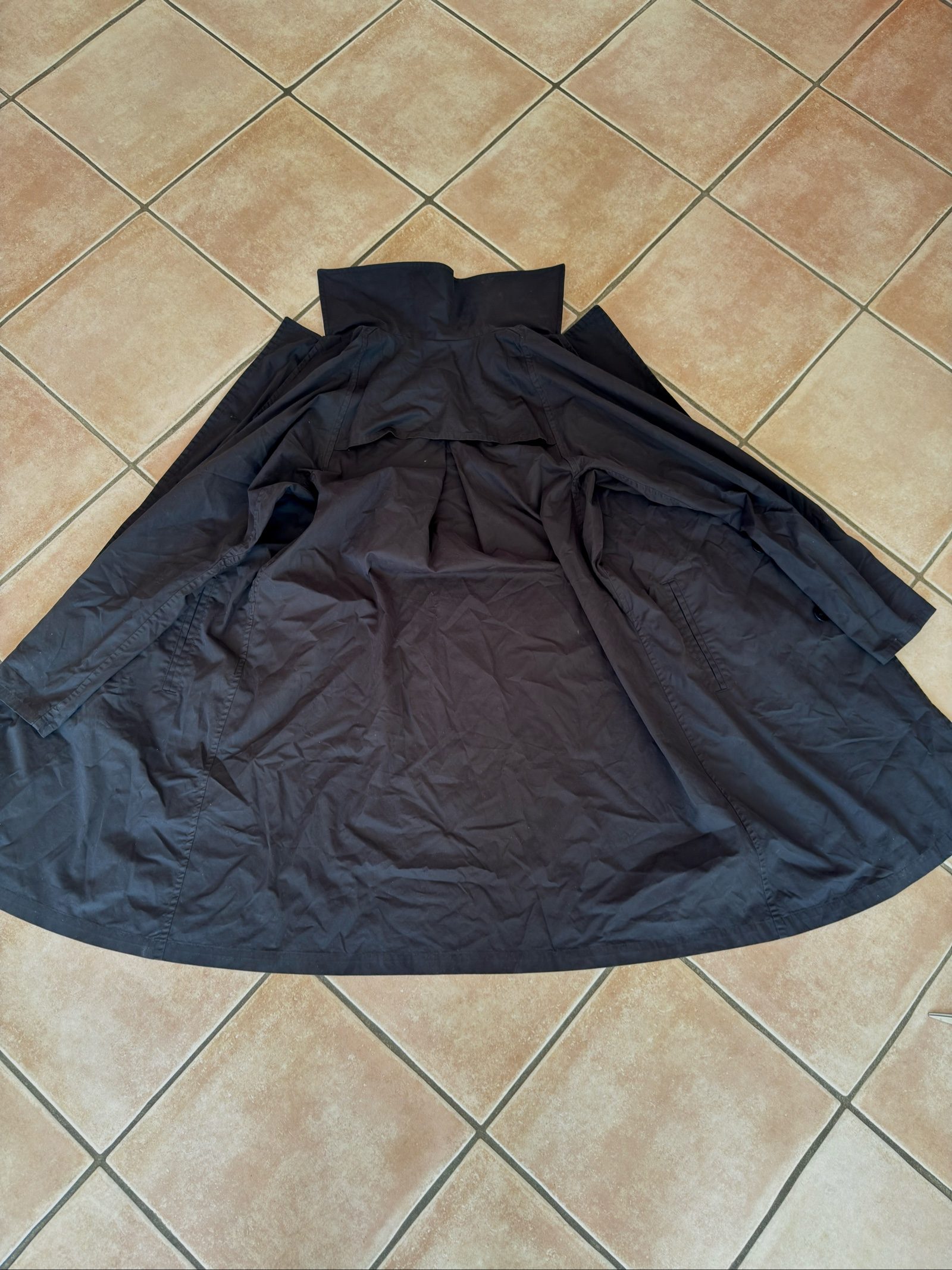 Y's Black Women's Cotton Blend Trench Coat Medium image 5