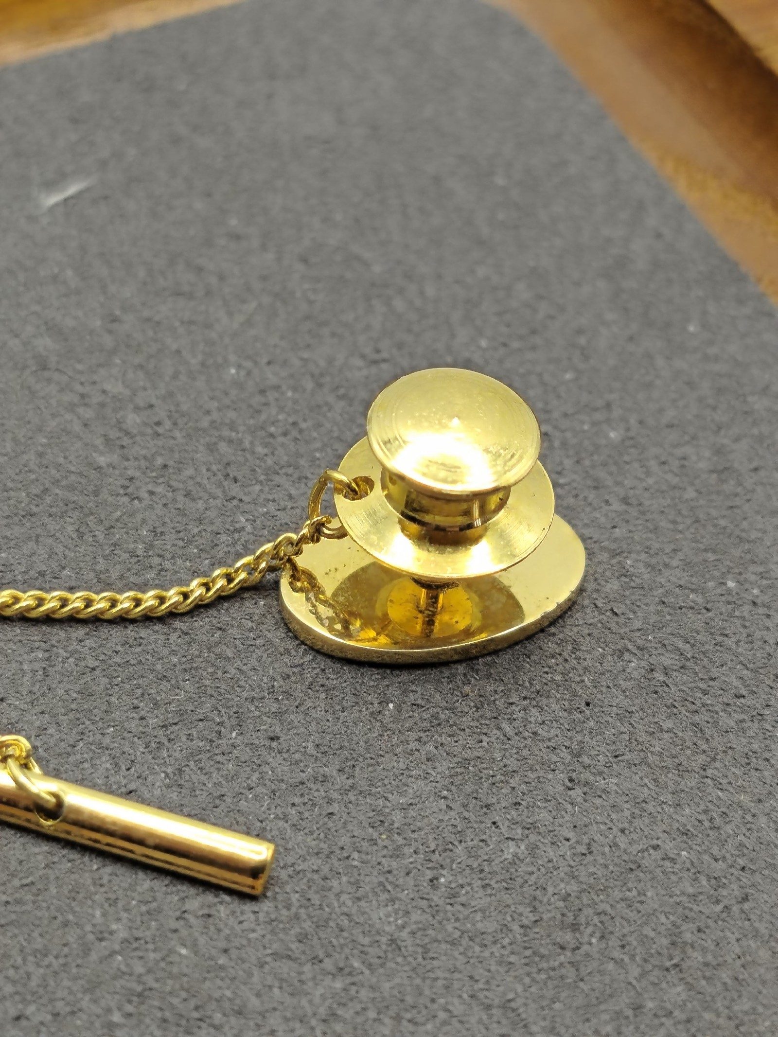 Dior Gold Tone Yellow Oval Logo Tie Tack Pin image 6