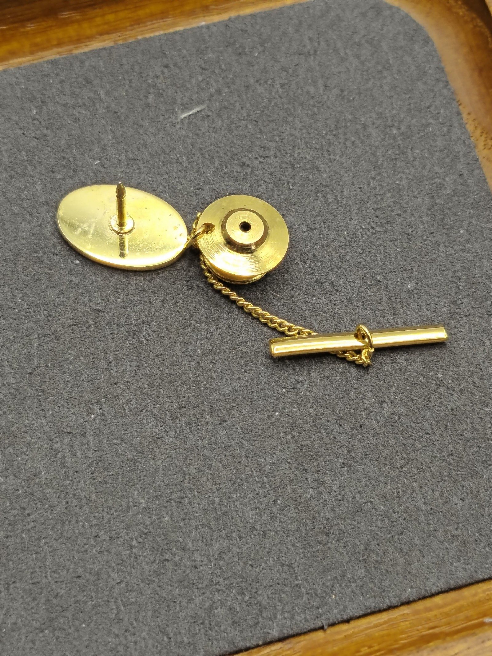 Dior Gold Tone Yellow Oval Logo Tie Tack Pin image 7
