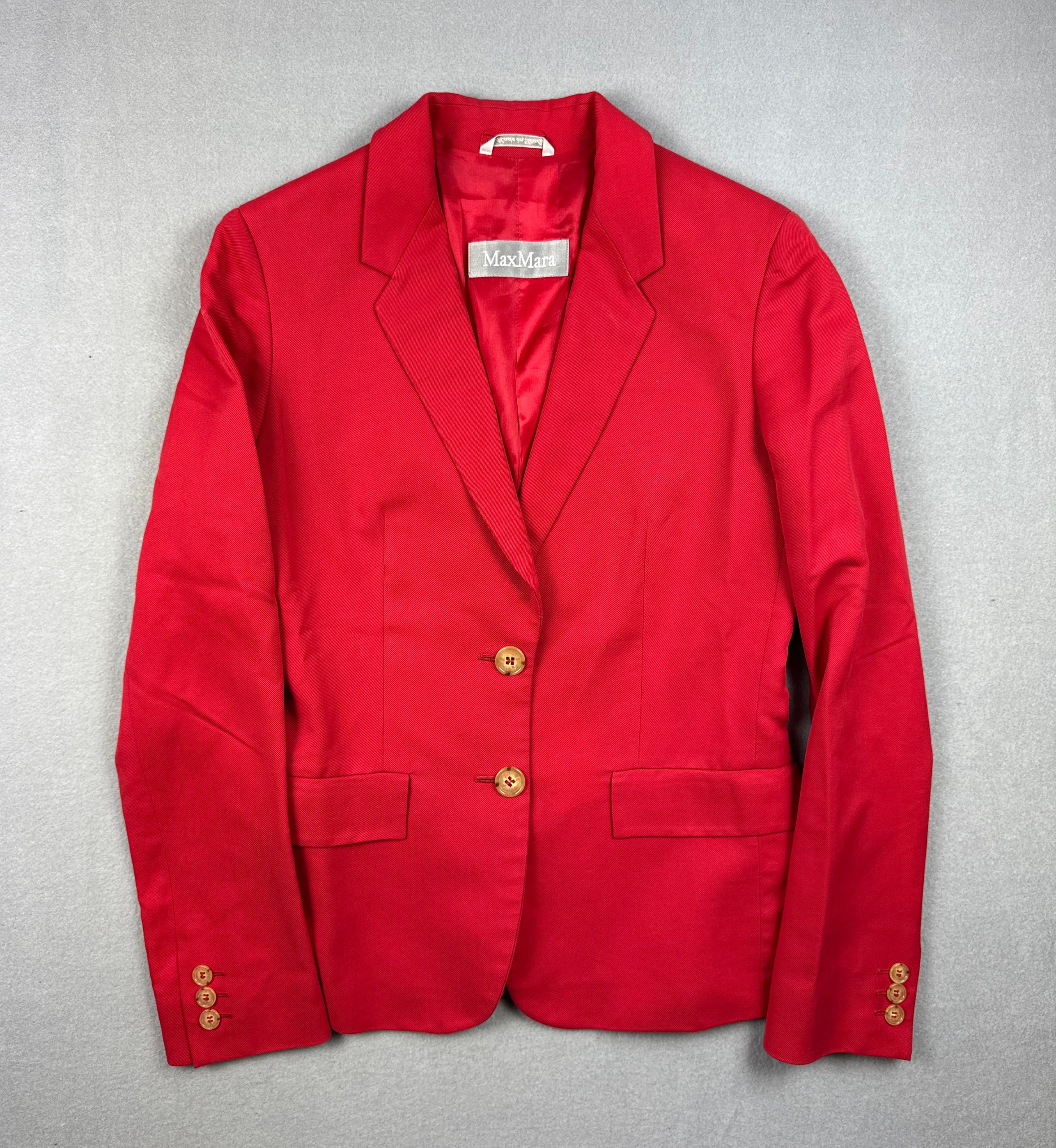 Max Mara Red Cotton Women's Slim Fit Blazer Size 38 / М
