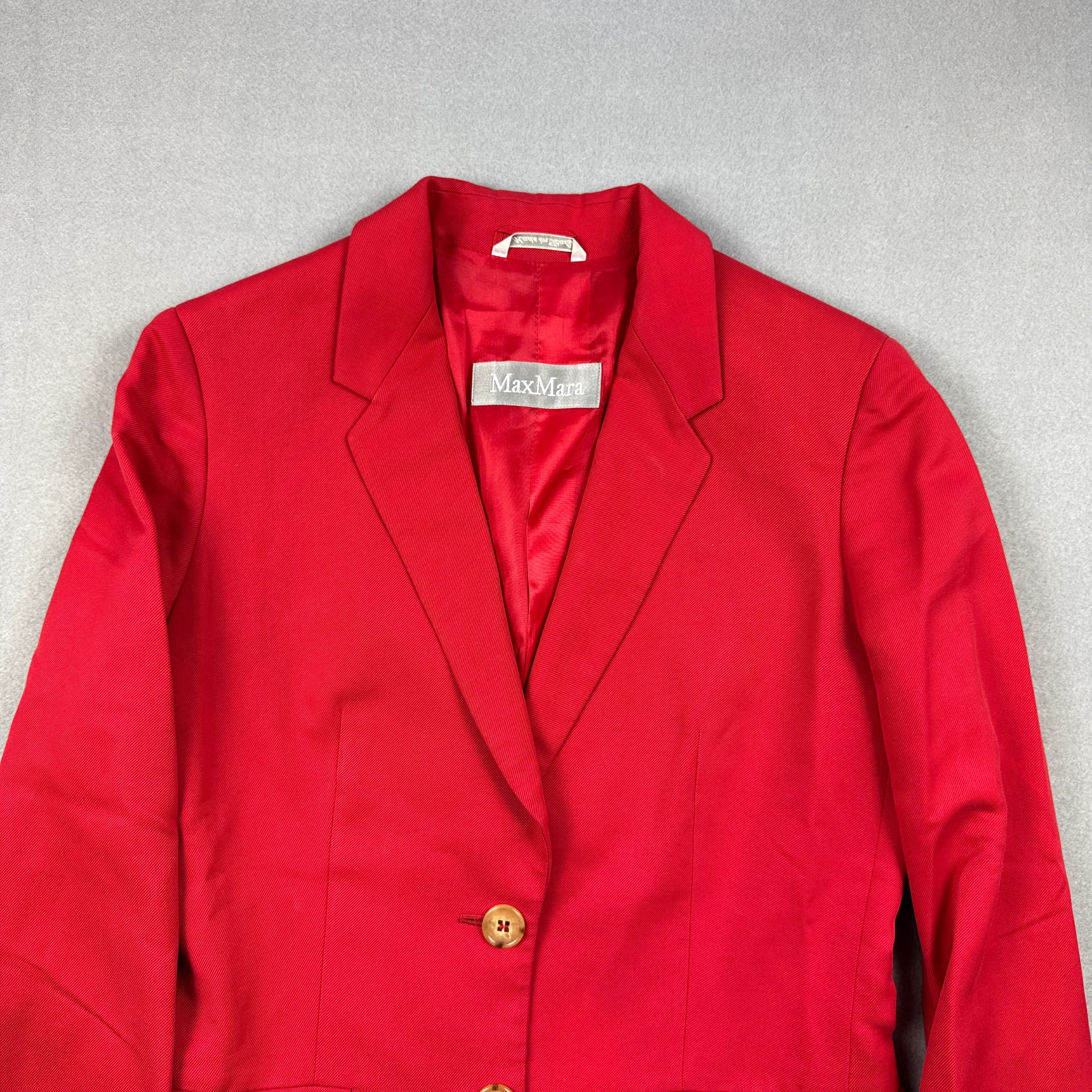 Max Mara Red Cotton Women's Slim Fit Blazer Size 38 / М image 2