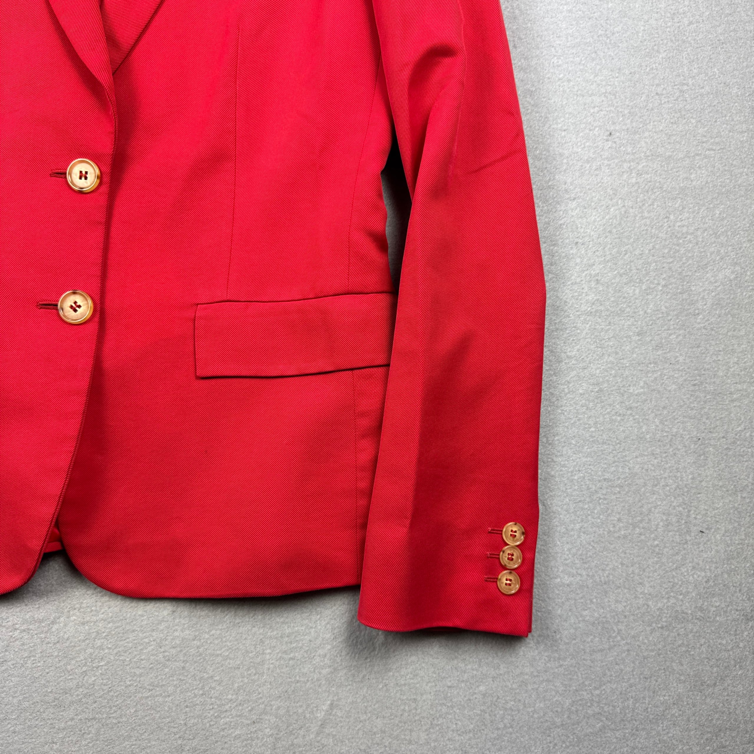 Max Mara Red Cotton Women's Slim Fit Blazer Size 38 / М image 3
