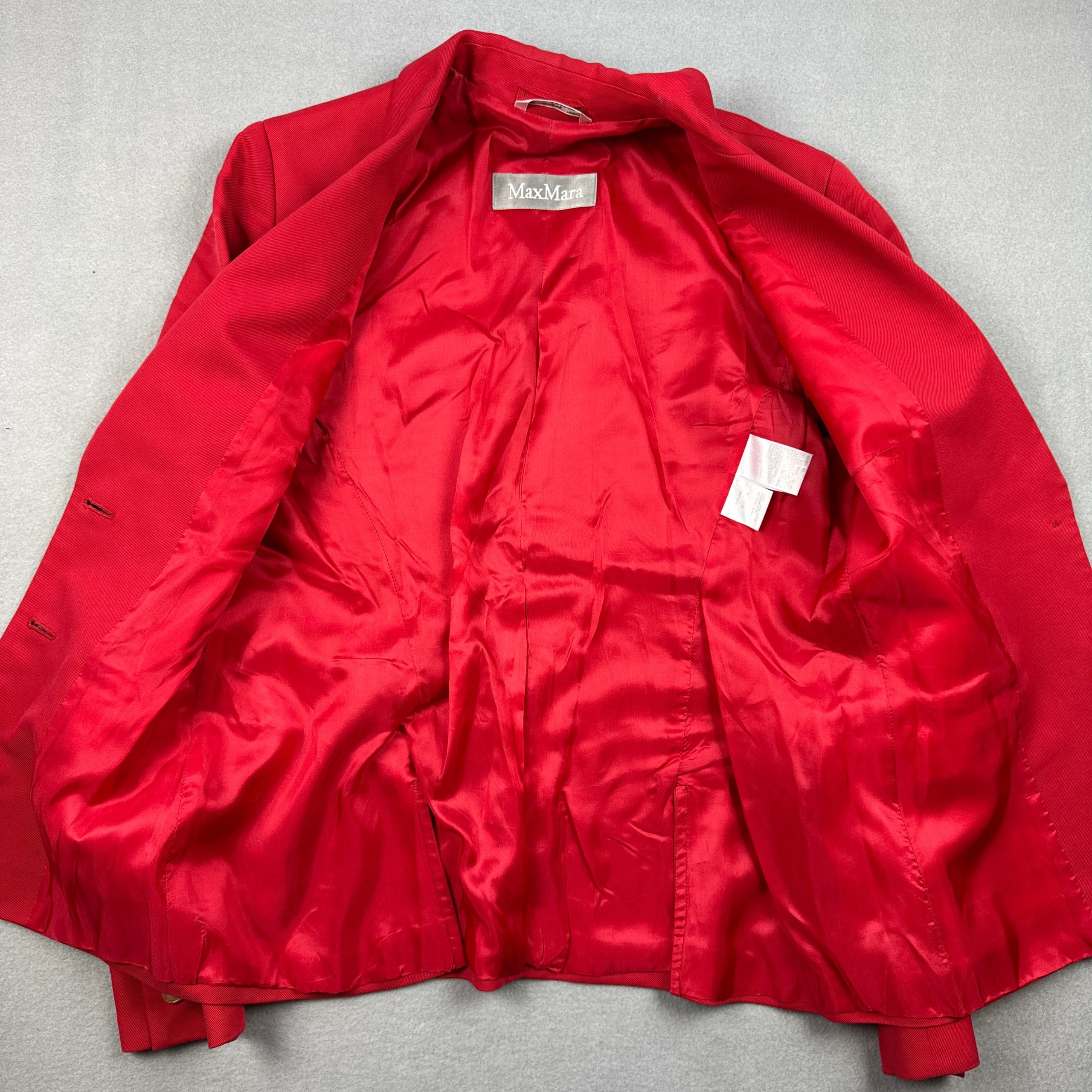 Max Mara Red Cotton Women's Slim Fit Blazer Size 38 / М image 6
