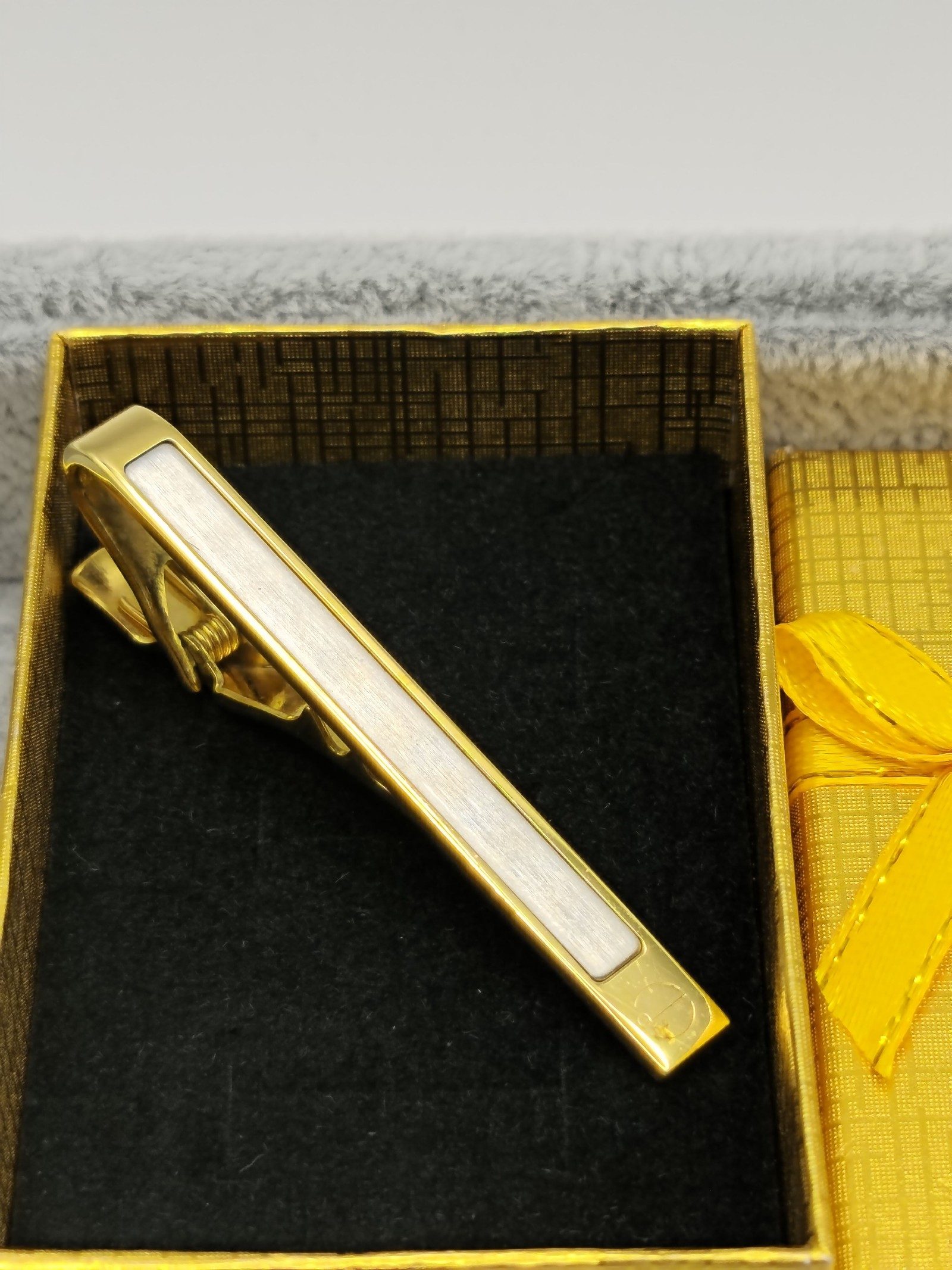 Dunhill Gold Tone & White Tie Clip image 2